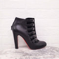 CHRISTIAN LOUBOUTIN BLACK LEATHER AND SUEDE BOOTS WITH BUCKLES - SIZE 41