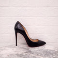 CHRISTIAN LOUBOUTIN BLACK LEATHER HEELS 110 MM - SIZE 38
