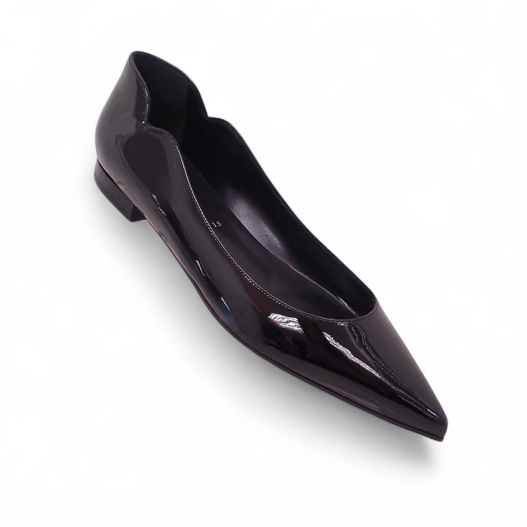CHRISTIAN LOUBOUTIN BLACK PATENT FLATS - SIZE 38
