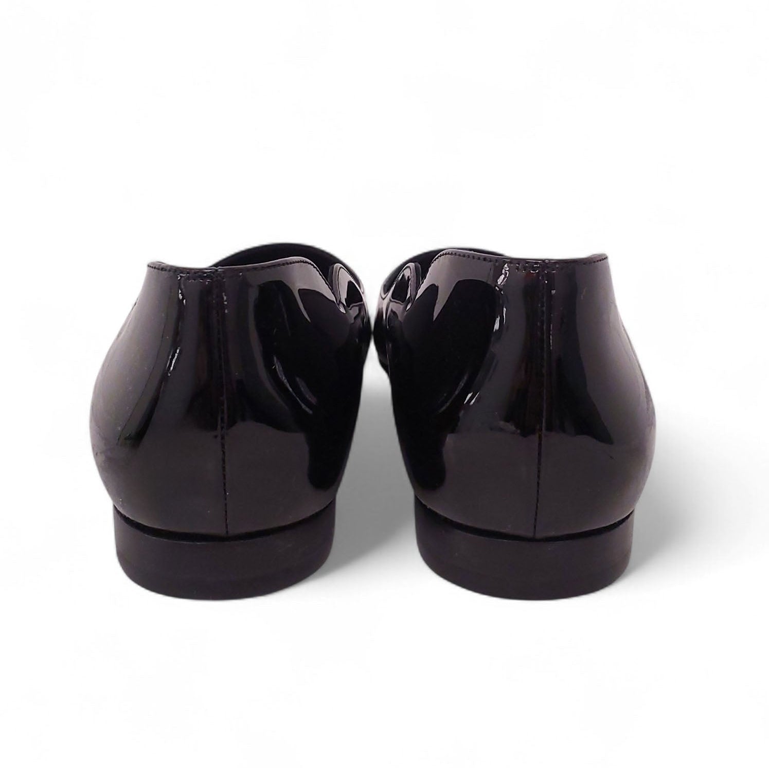 CHRISTIAN LOUBOUTIN BLACK PATENT FLATS - SIZE 38