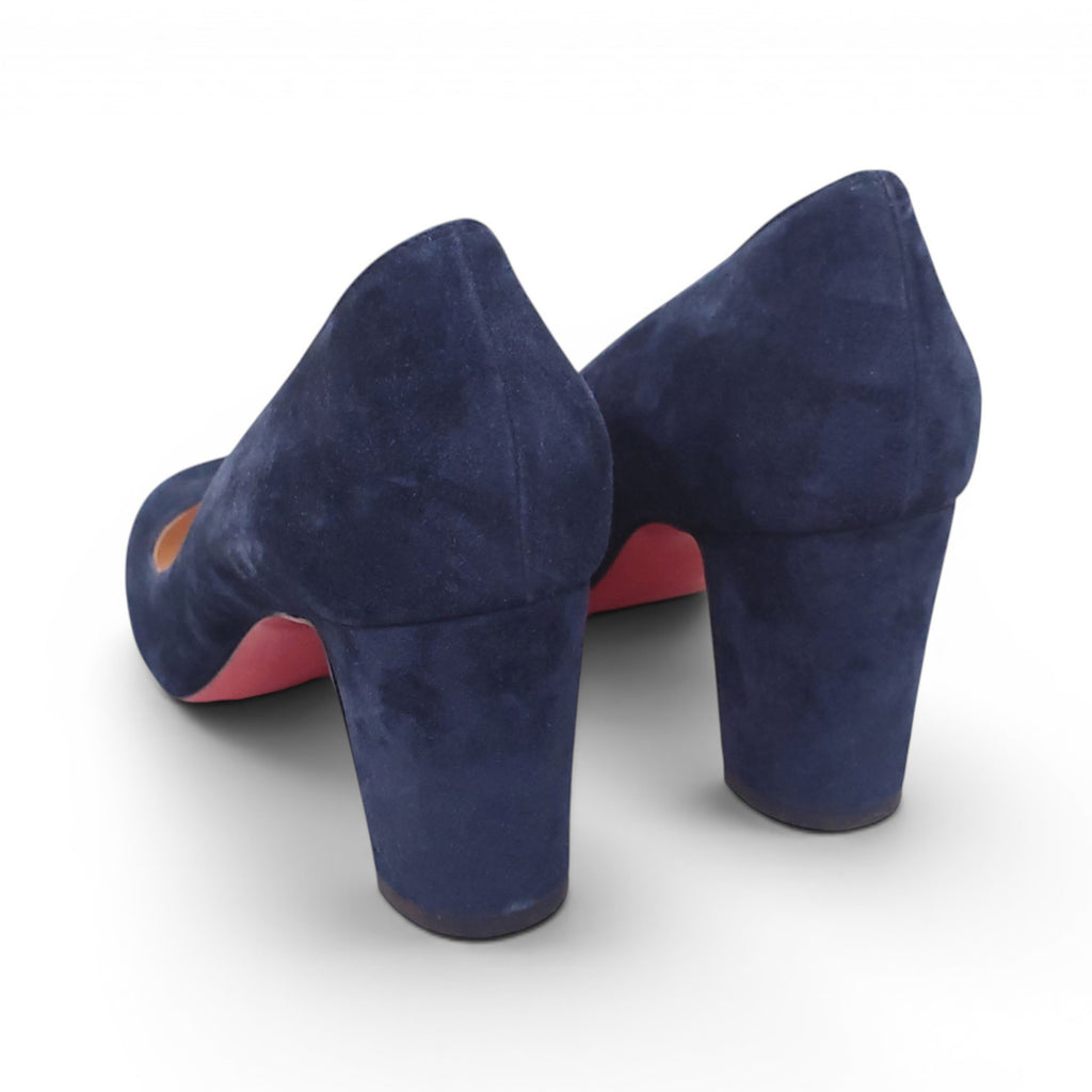 CHRISTIAN LOUBOUTIN NAVY SUEDE HEELS - SIZE 39