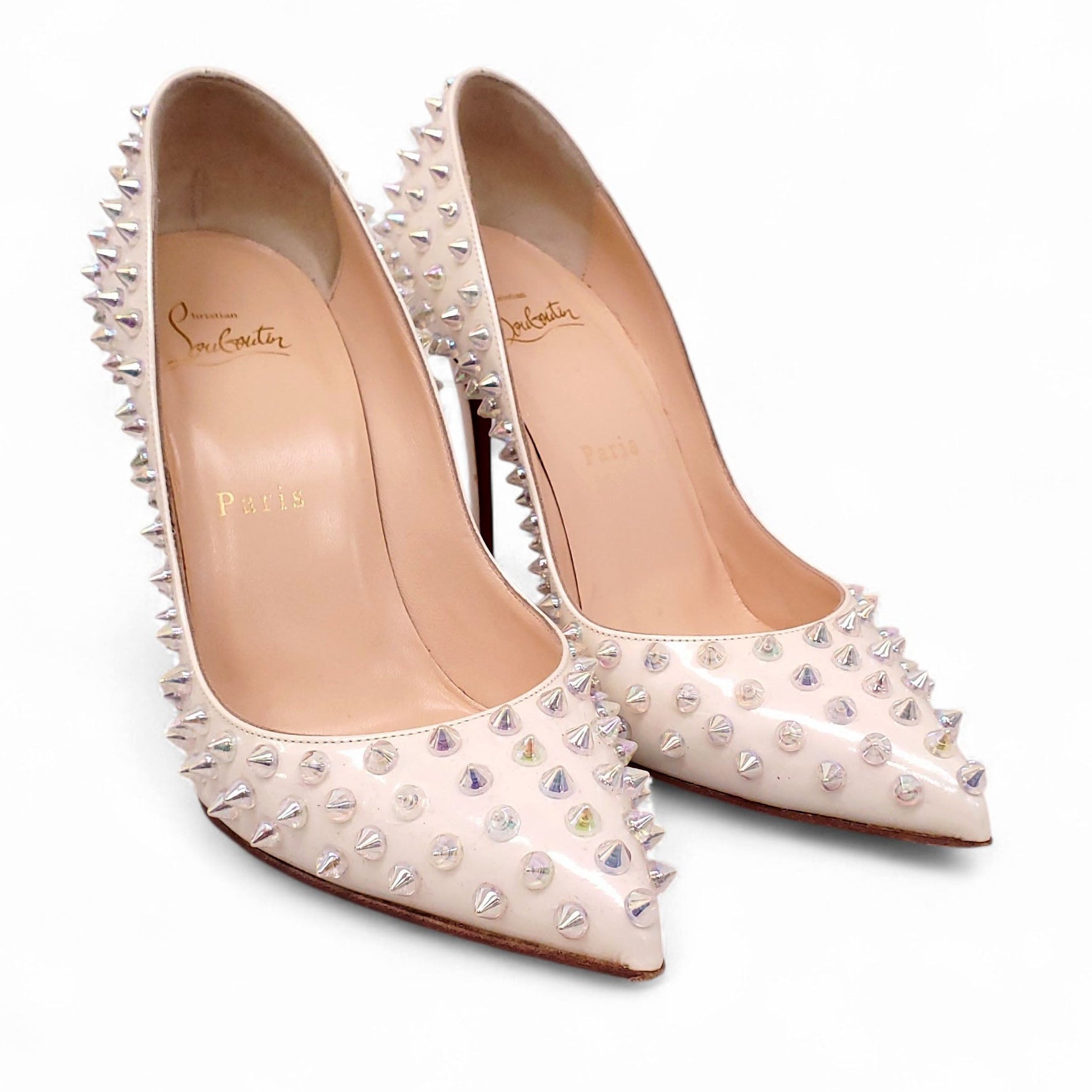 CHRISTIAN LOUBOUTIN PATENT SPIKE HEELS - SIZE 37 – Rewind Couture