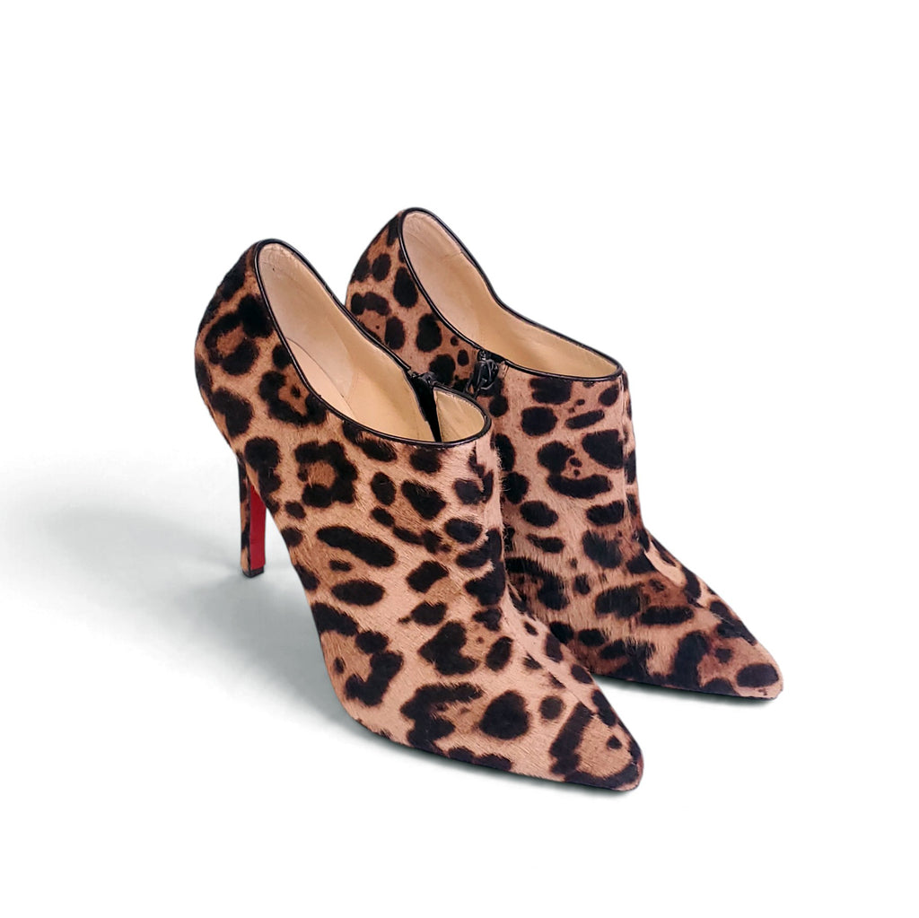 CHRISTIAN LOUBOUTIN PONY HAIR BOOTIES - SIZE 40