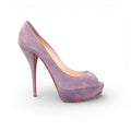 CHRISTIAN LOUBOUTIN PURPLE SUEDE PEEP TOE HEELS - SIZE 40