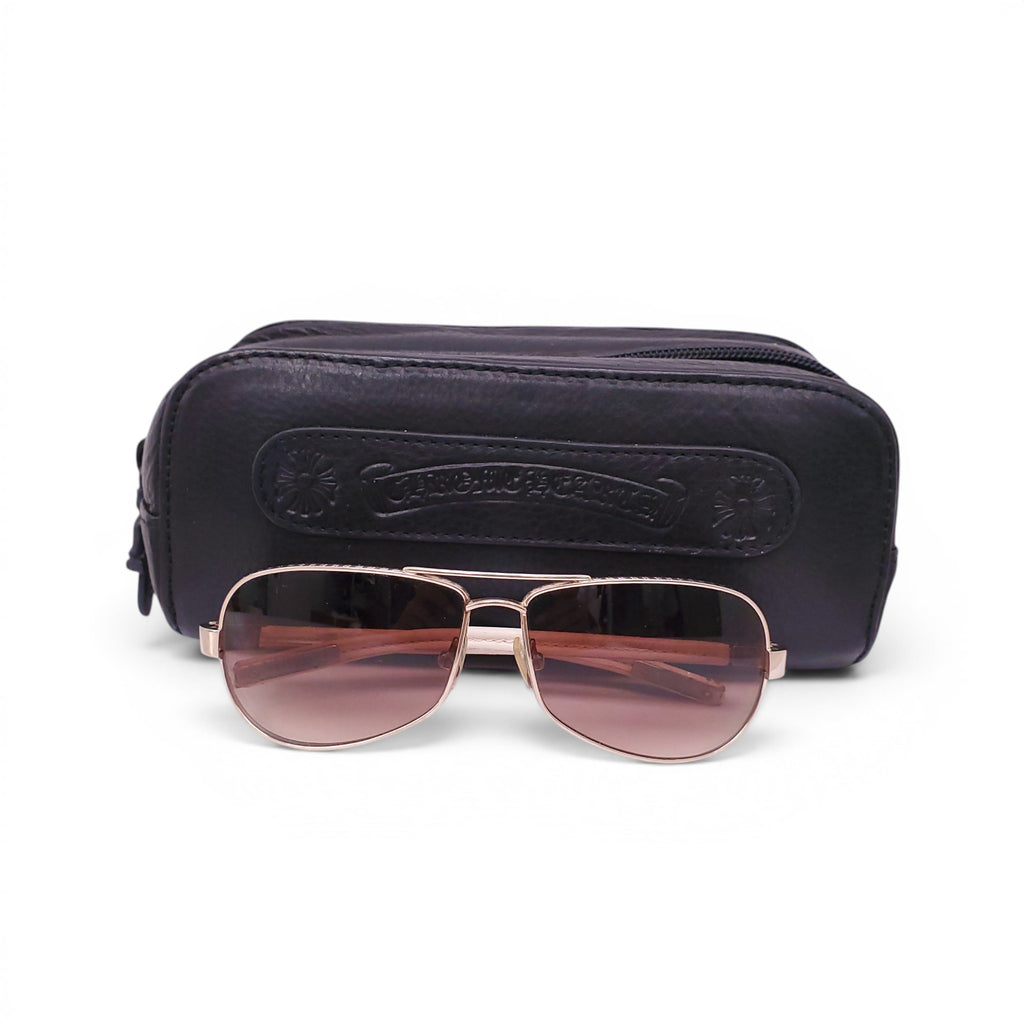 CHROME HEARTS BROWN LENS SUNGLASSES