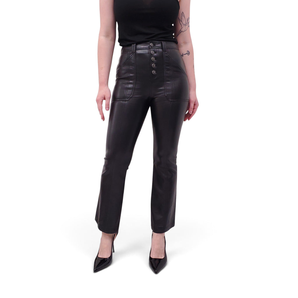 CINQ À SEPT BLACK VEGAN LEATHER PANTS - SIZE 0
