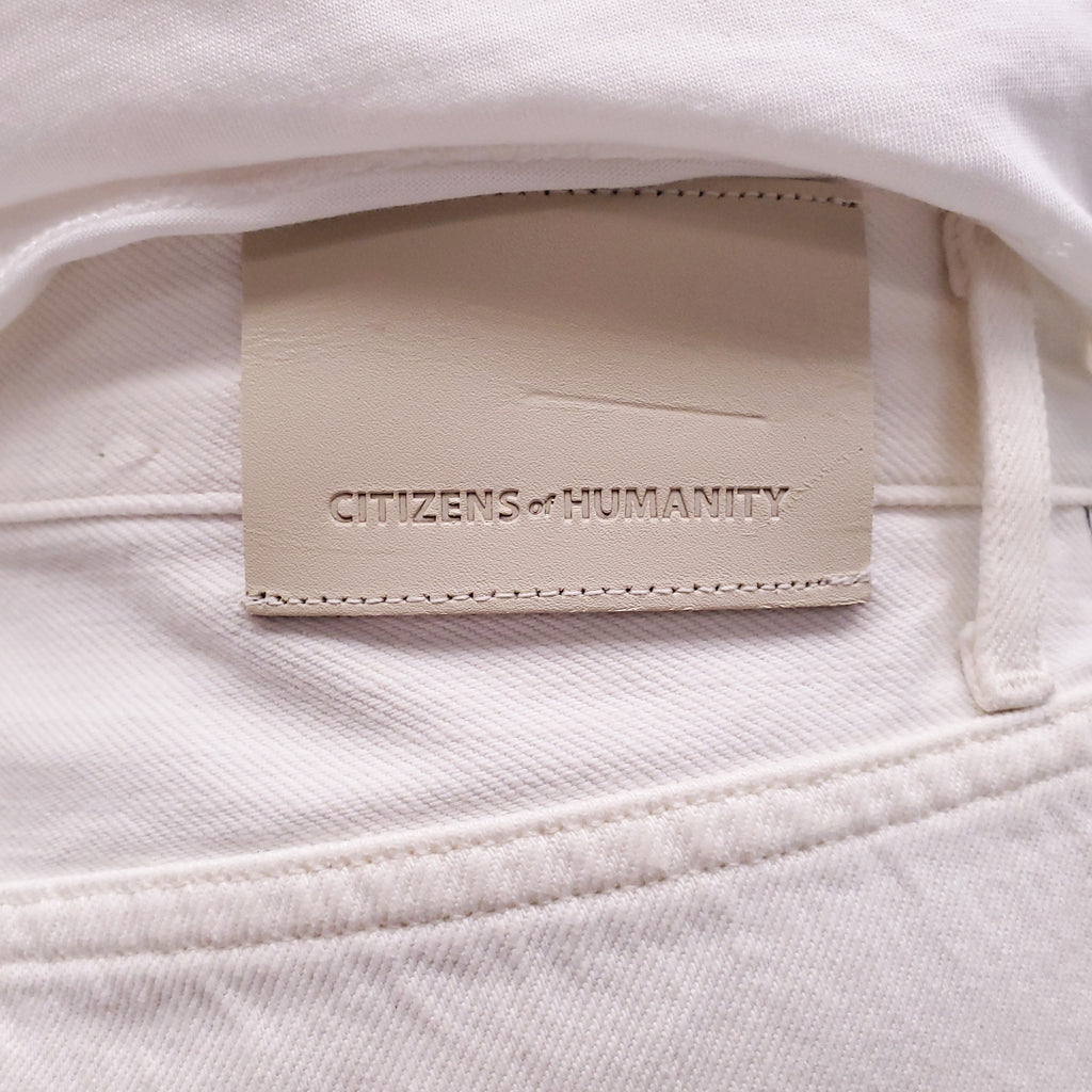 CITIZENS OF HUMANITY WHITE 'CAMILLA' DENIM SHORTS - SIZE 29