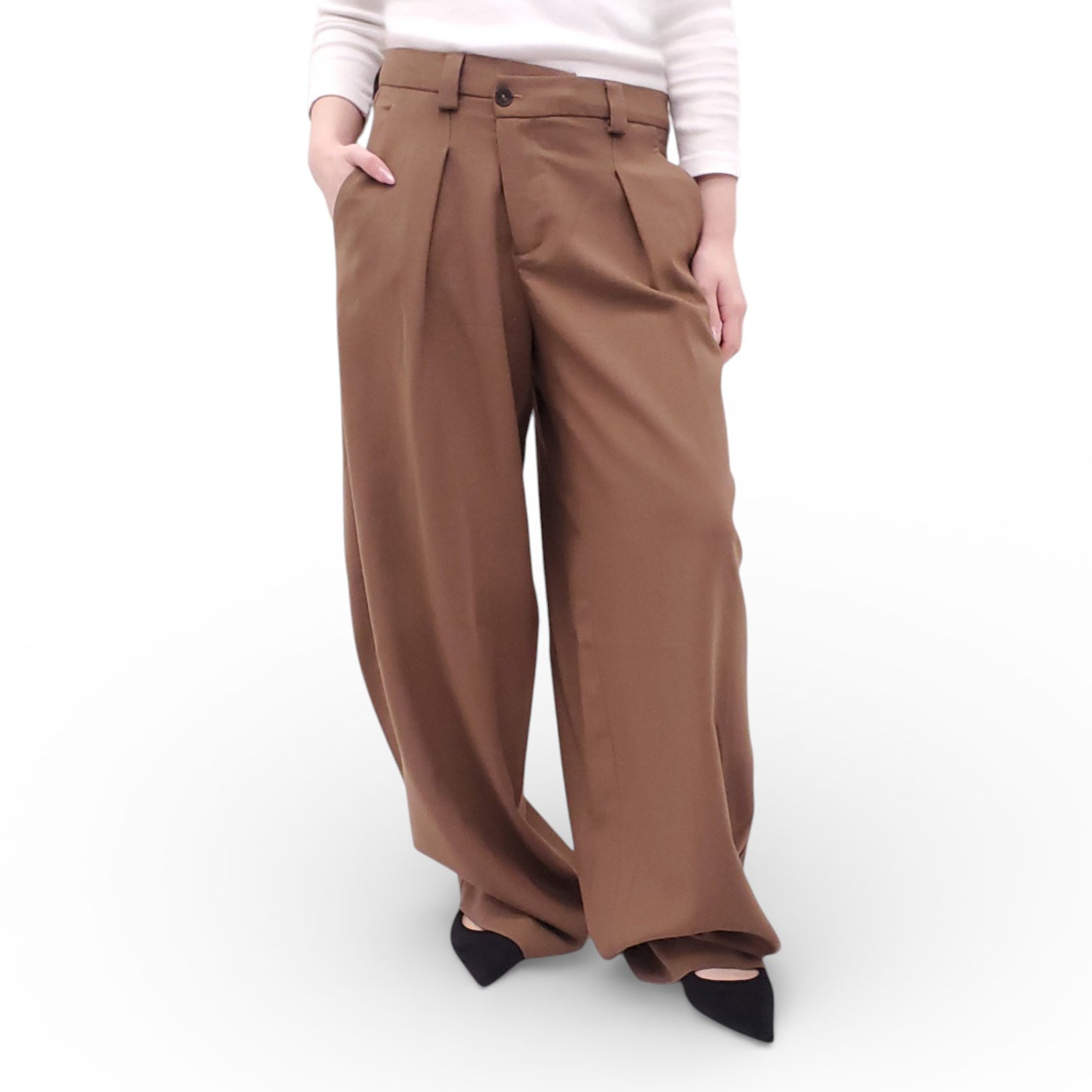 CLOSED BROWN TROUSERS - SIZE 28