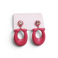 COACH PINK CRYSTAL LOGO EARRINGS