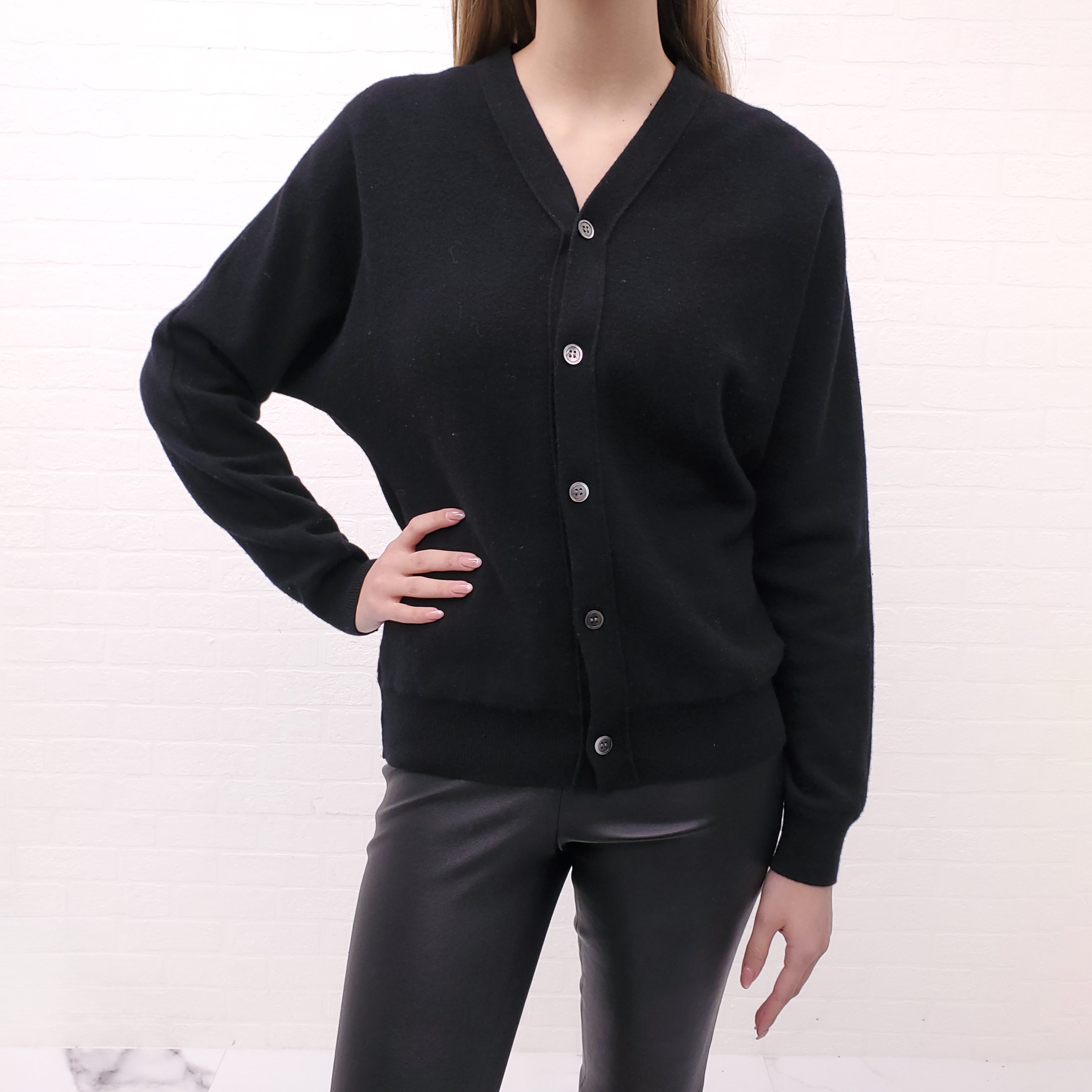 COMME DES GARÇONS BLACK CARDIGAN - SIZE L