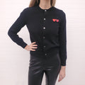 COMME DES GARÇONS PLAY BLACK CARDIGAN - SIZE S