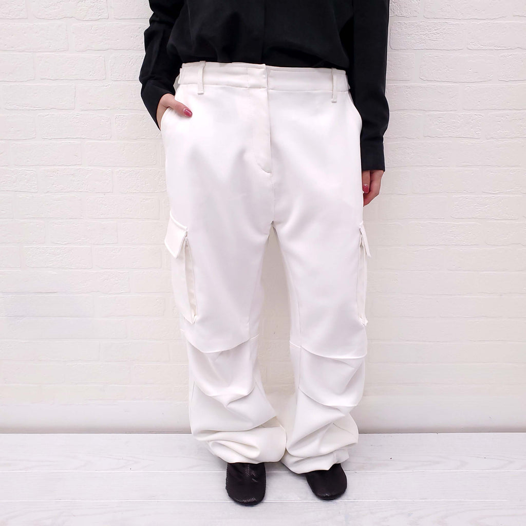 COPERNI WHITE CARGO PANTS - SIZE 8