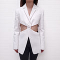 COPERNI WHITE TWISTED CUT OUT TAILORED JACKET - SIZE 34