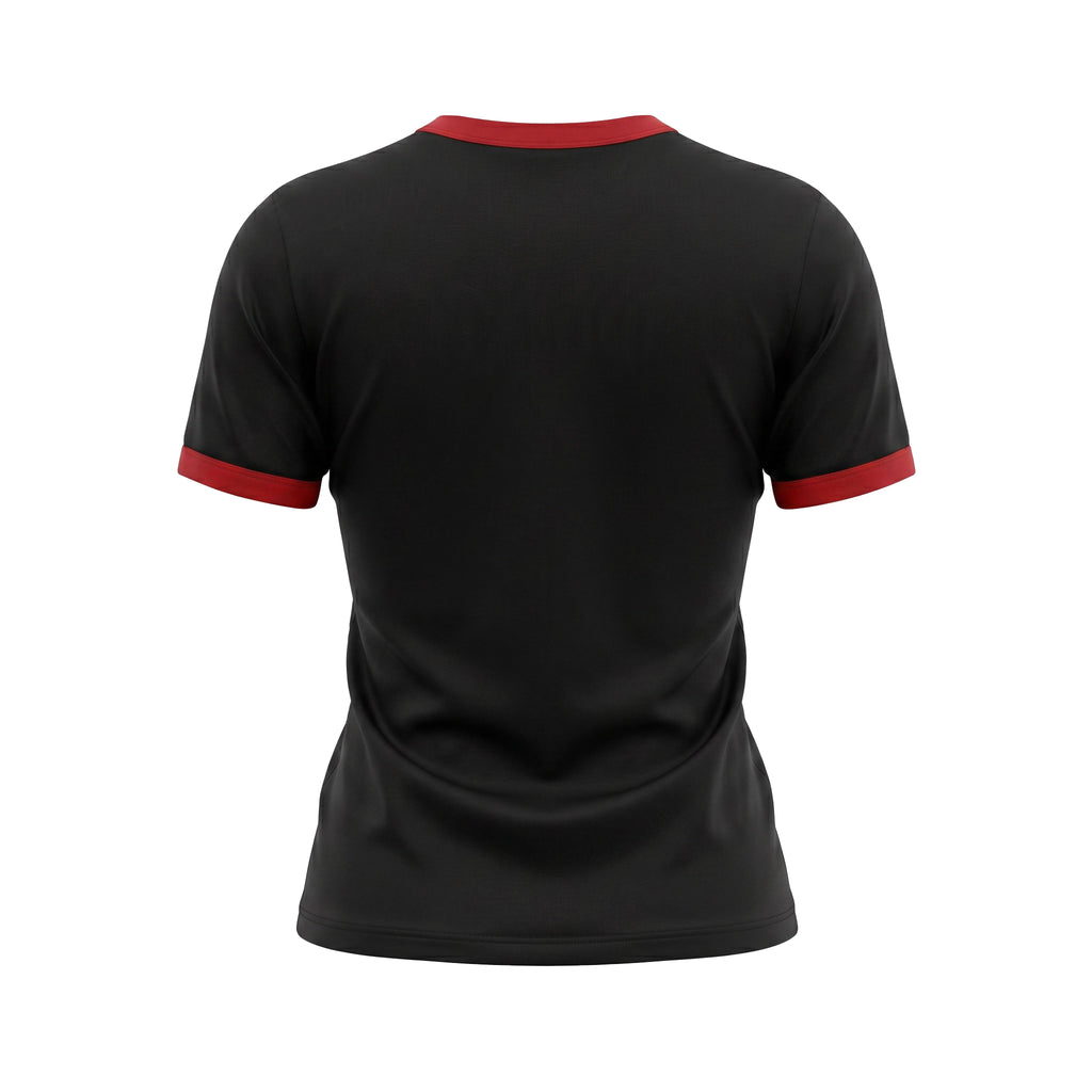 COURRÈGES BLACK AND RED SIGNATURE CONTRAST T-SHIRT - SIZE XS