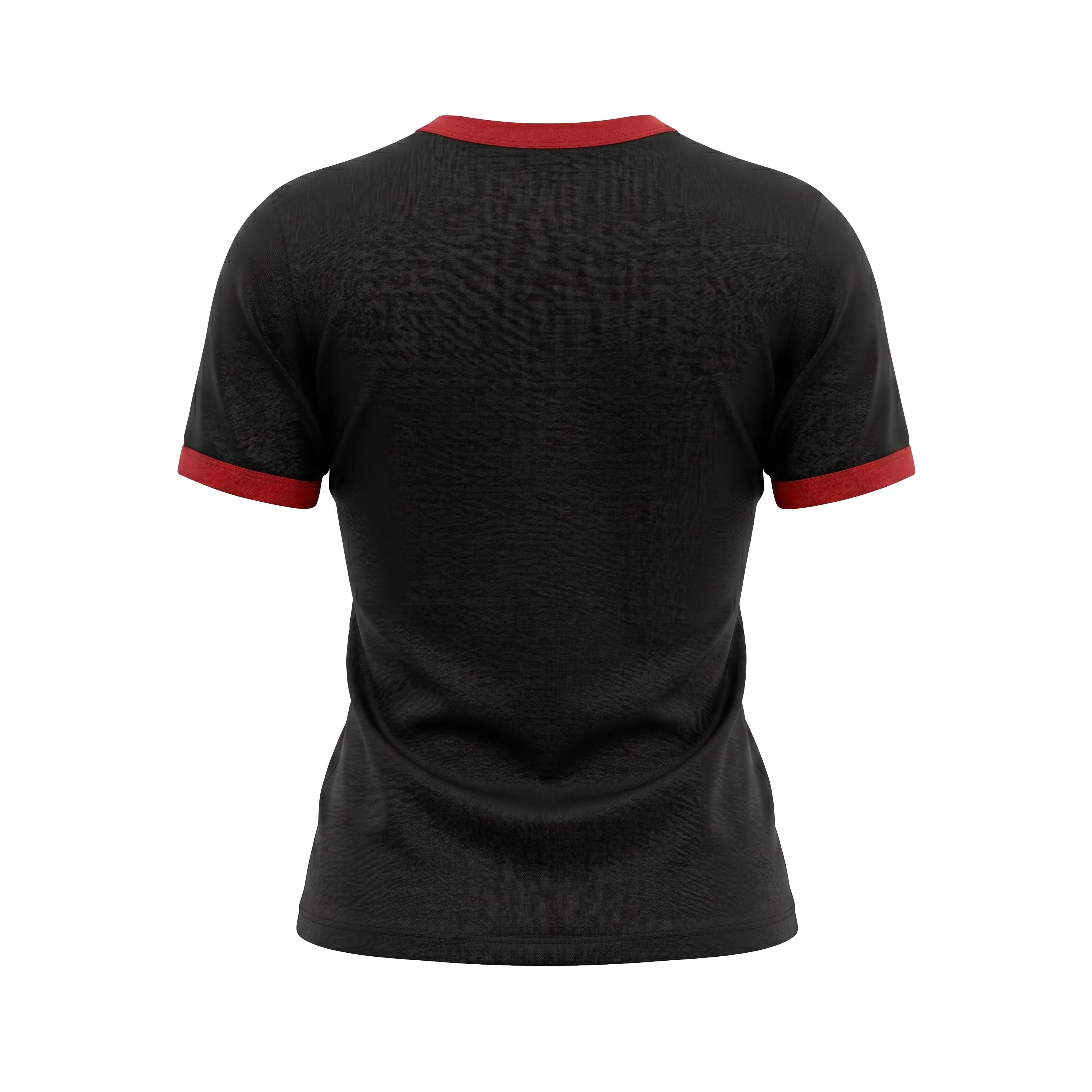 COURRÈGES BLACK AND RED SIGNATURE CONTRAST T-SHIRT - SIZE XS