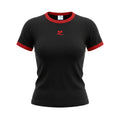 COURRÈGES BLACK AND RED SIGNATURE CONTRAST T-SHIRT - SIZE XS