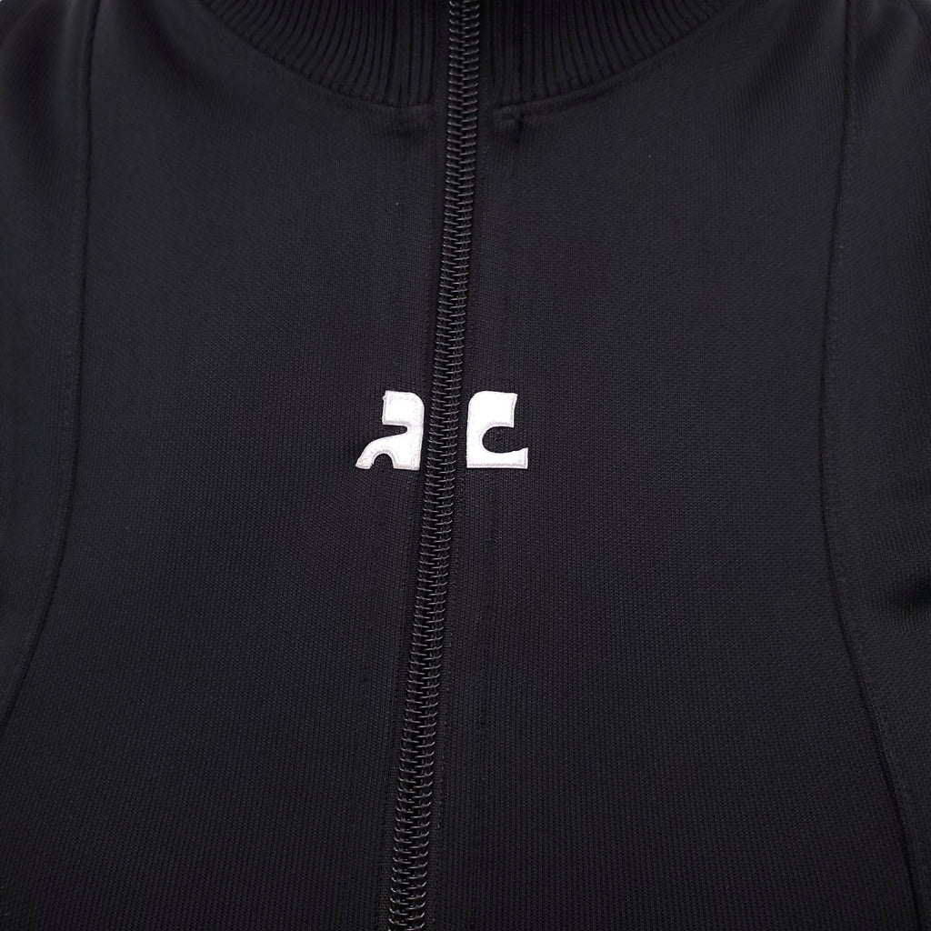 COURRÈGES BLACK INTERLOCK TRACKSUIT DRESS - SIZE M