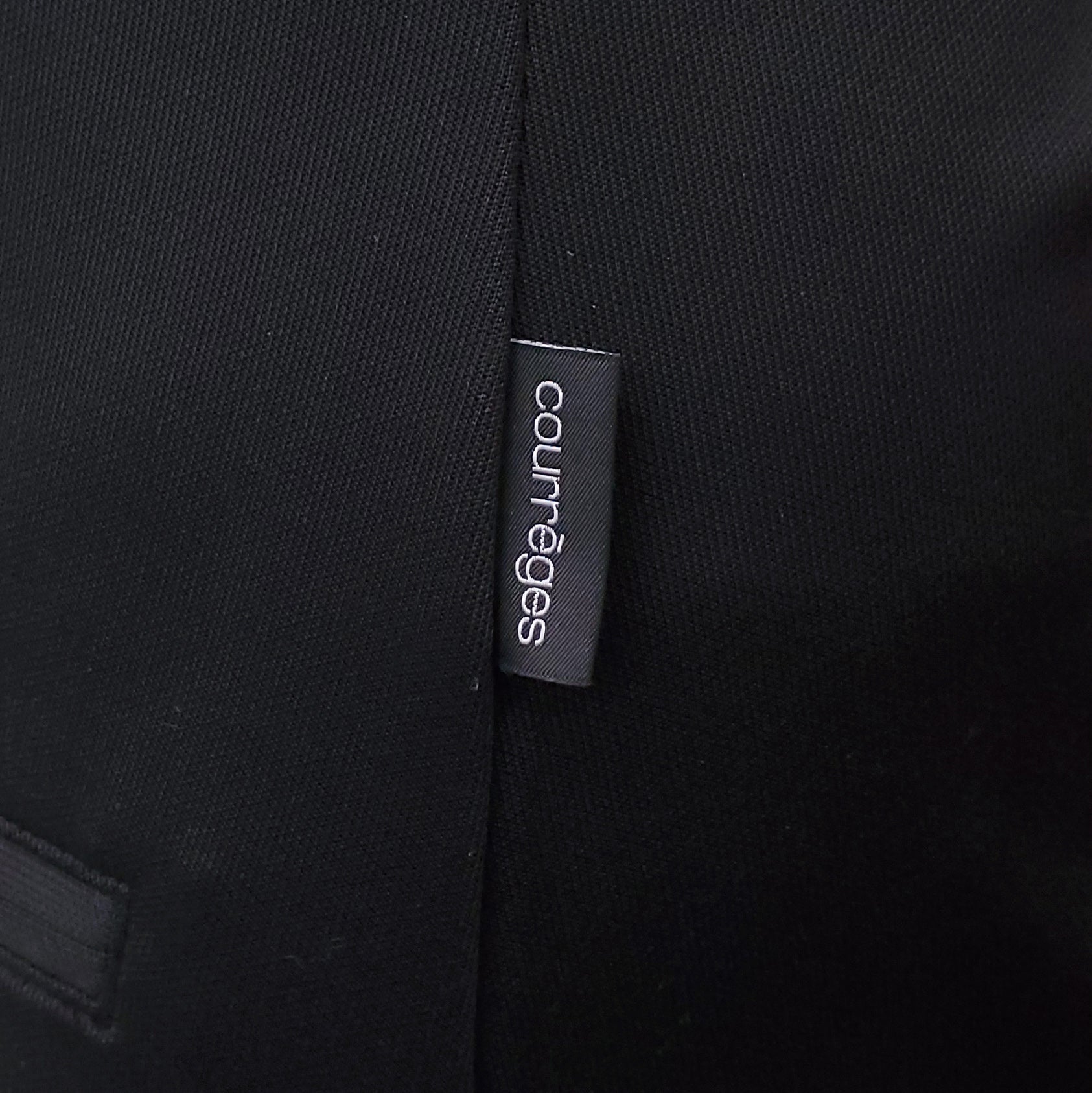 COURRÈGES BLACK INTERLOCK TRACKSUIT DRESS - SIZE M