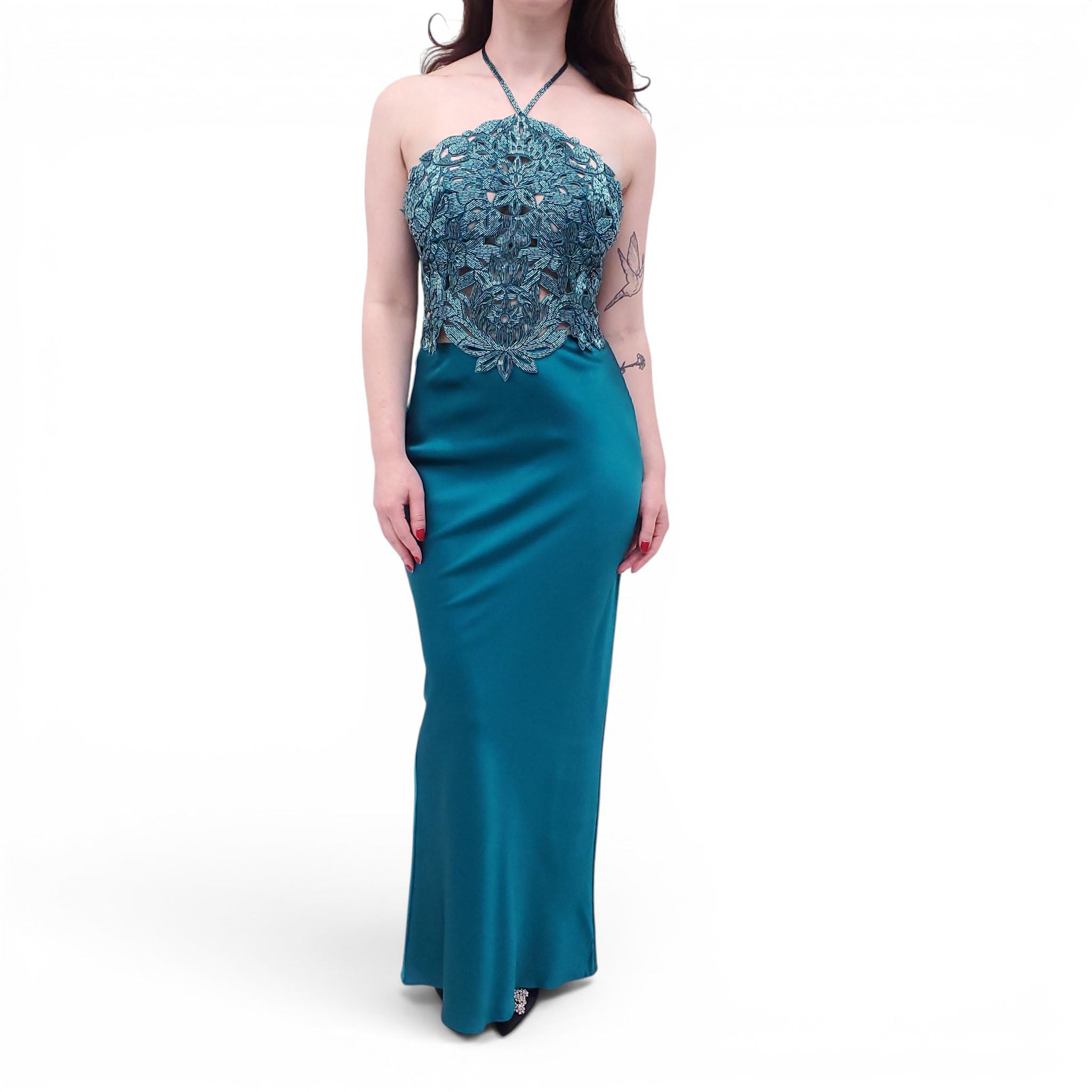 CULT GAIA TEAL 2-PIECE BEADED SET - SIZE S