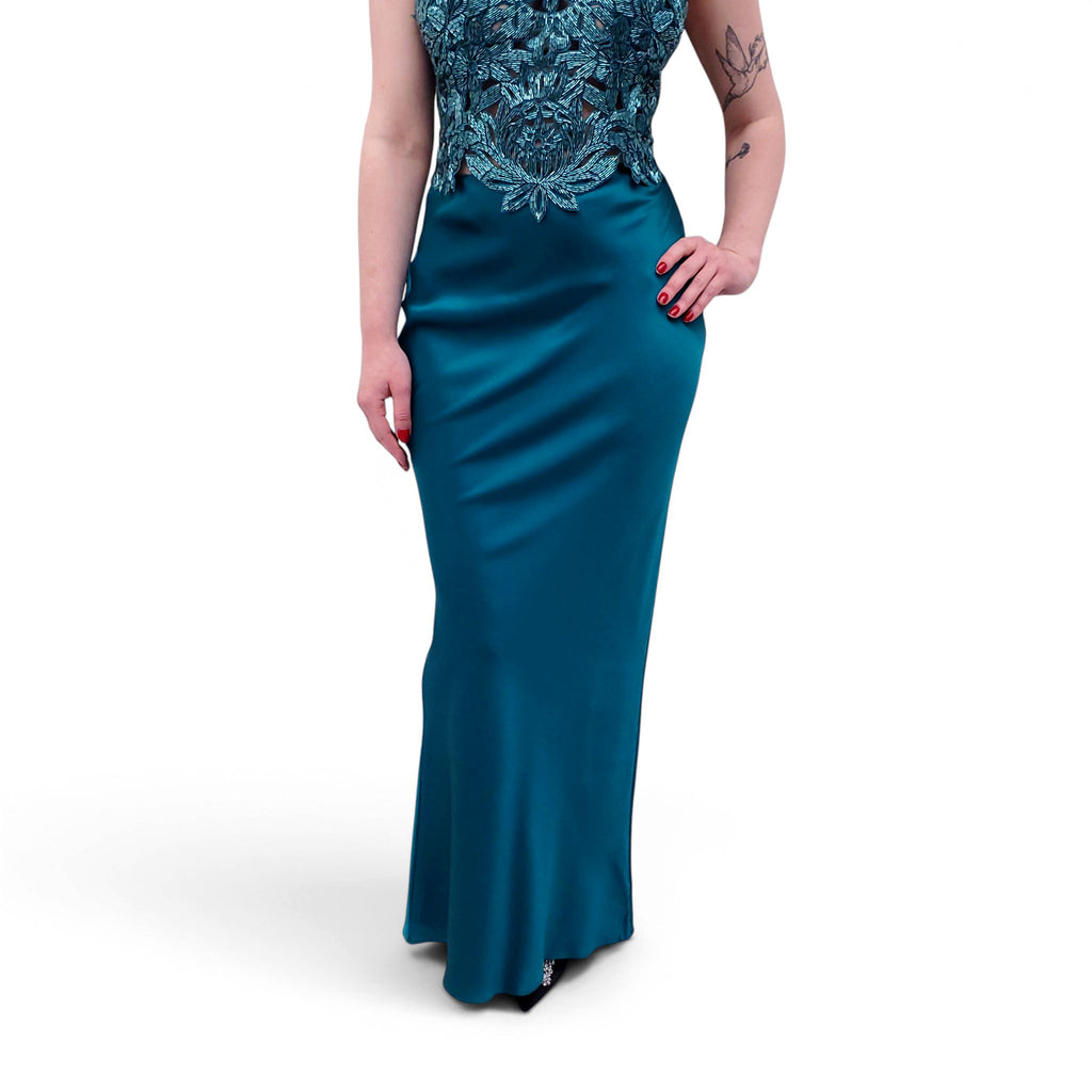 CULT GAIA TEAL 2-PIECE BEADED SET - SIZE S