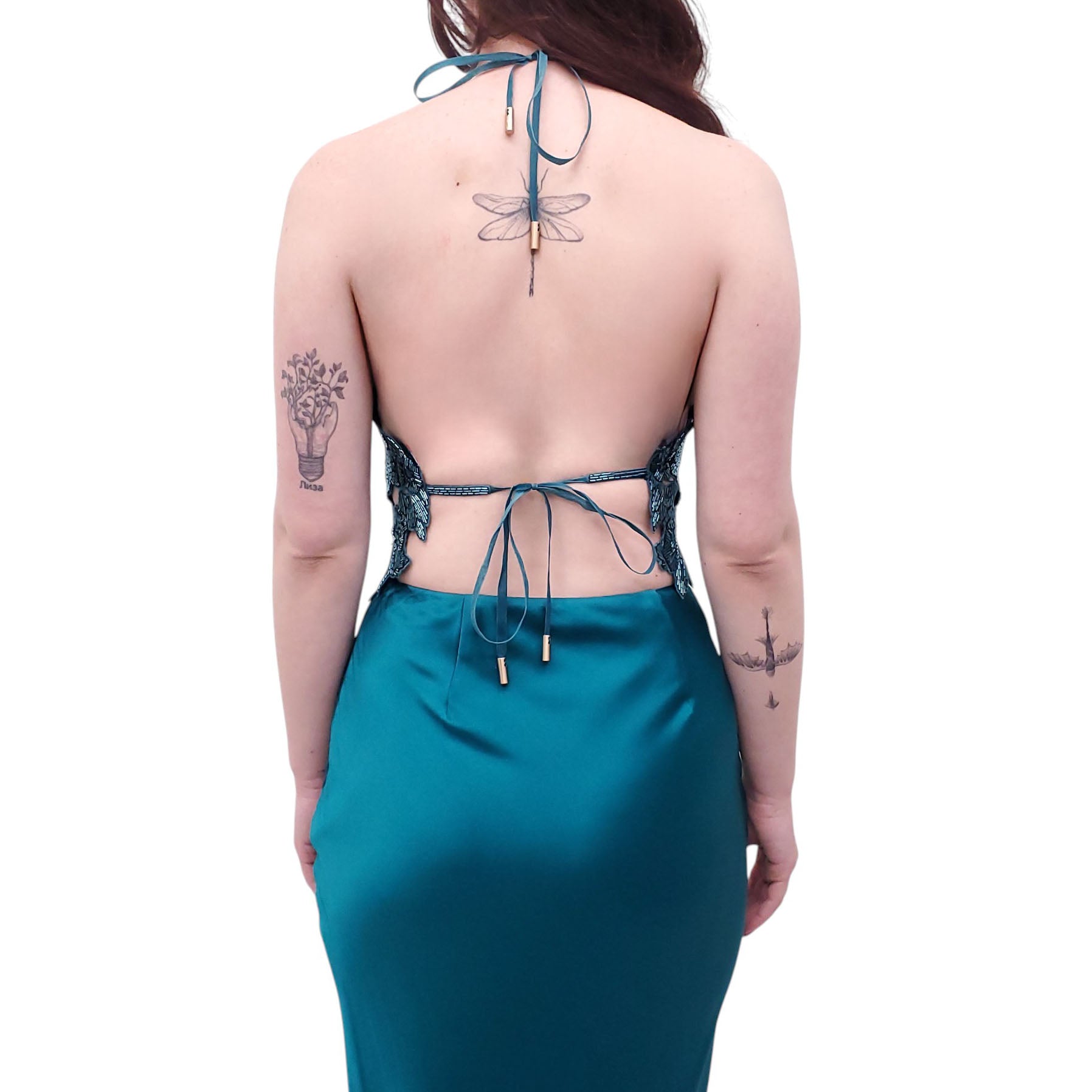 CULT GAIA TEAL 2-PIECE BEADED SET - SIZE S