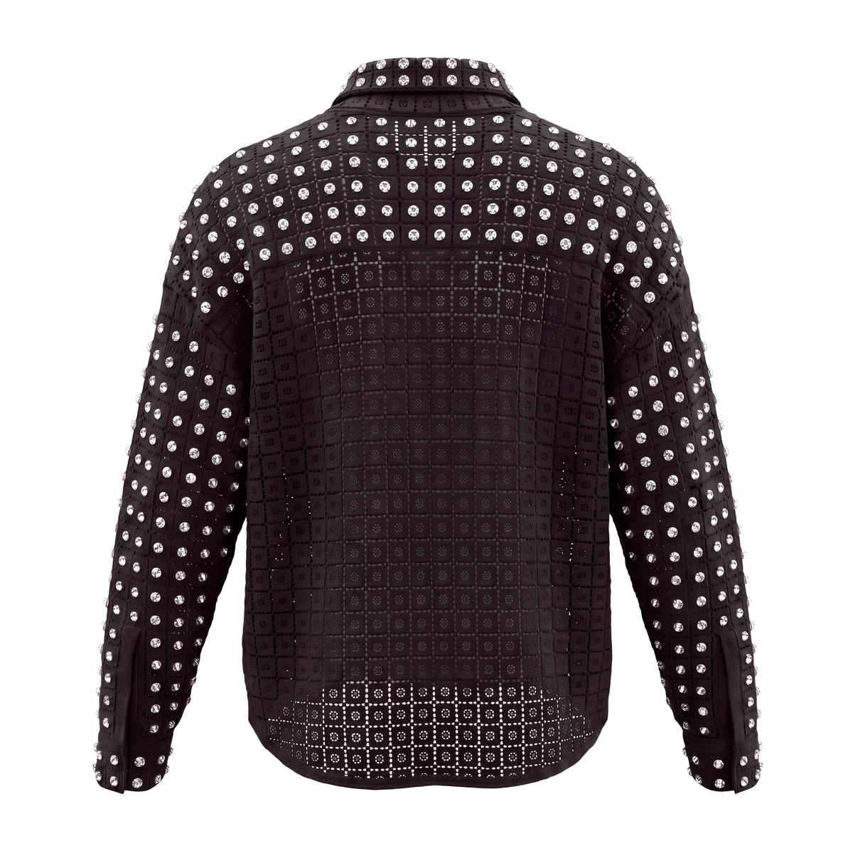 DES PHEMMES CRYSTAL CROCHET JACKET TOP - SIZE 44