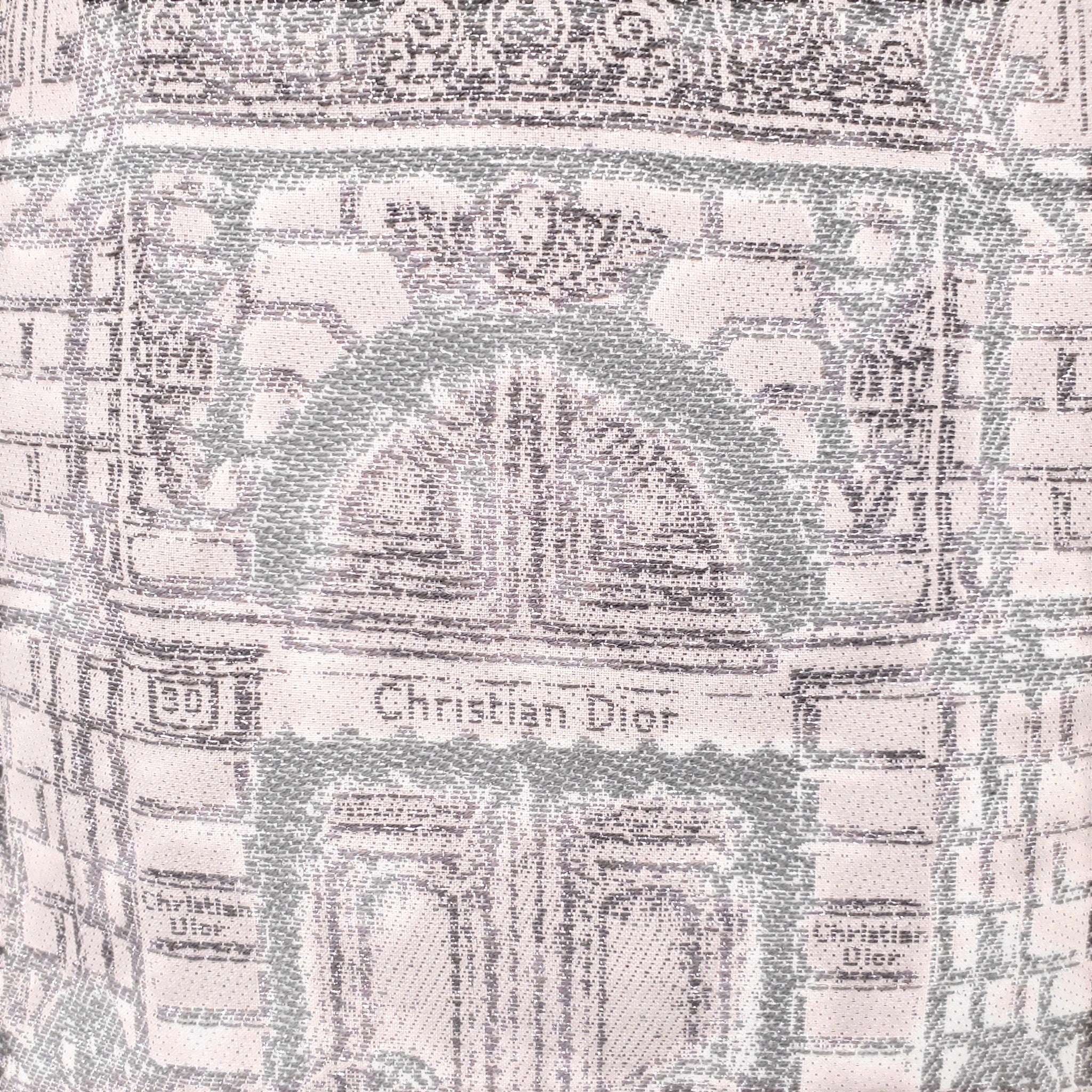 DIOR ANNIVERSARY EDITION SILVER AND CREAM TOTE BAG