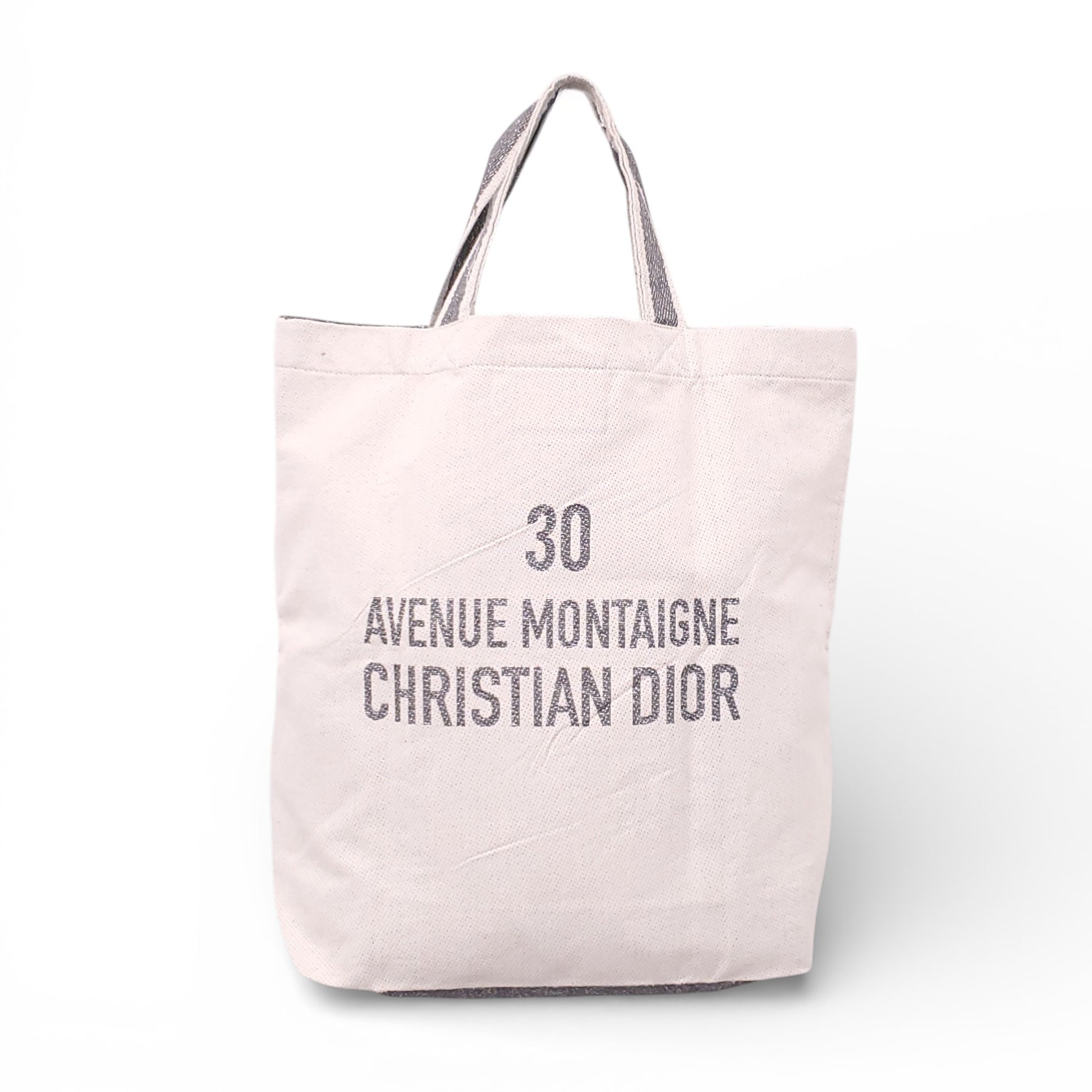 DIOR ANNIVERSARY EDITION SILVER AND CREAM TOTE BAG