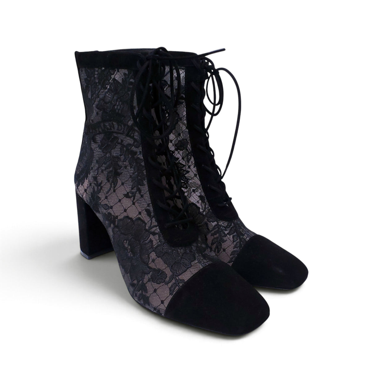 DIOR BLACK HEELED LOGO BOOTIES - SIZE 39
