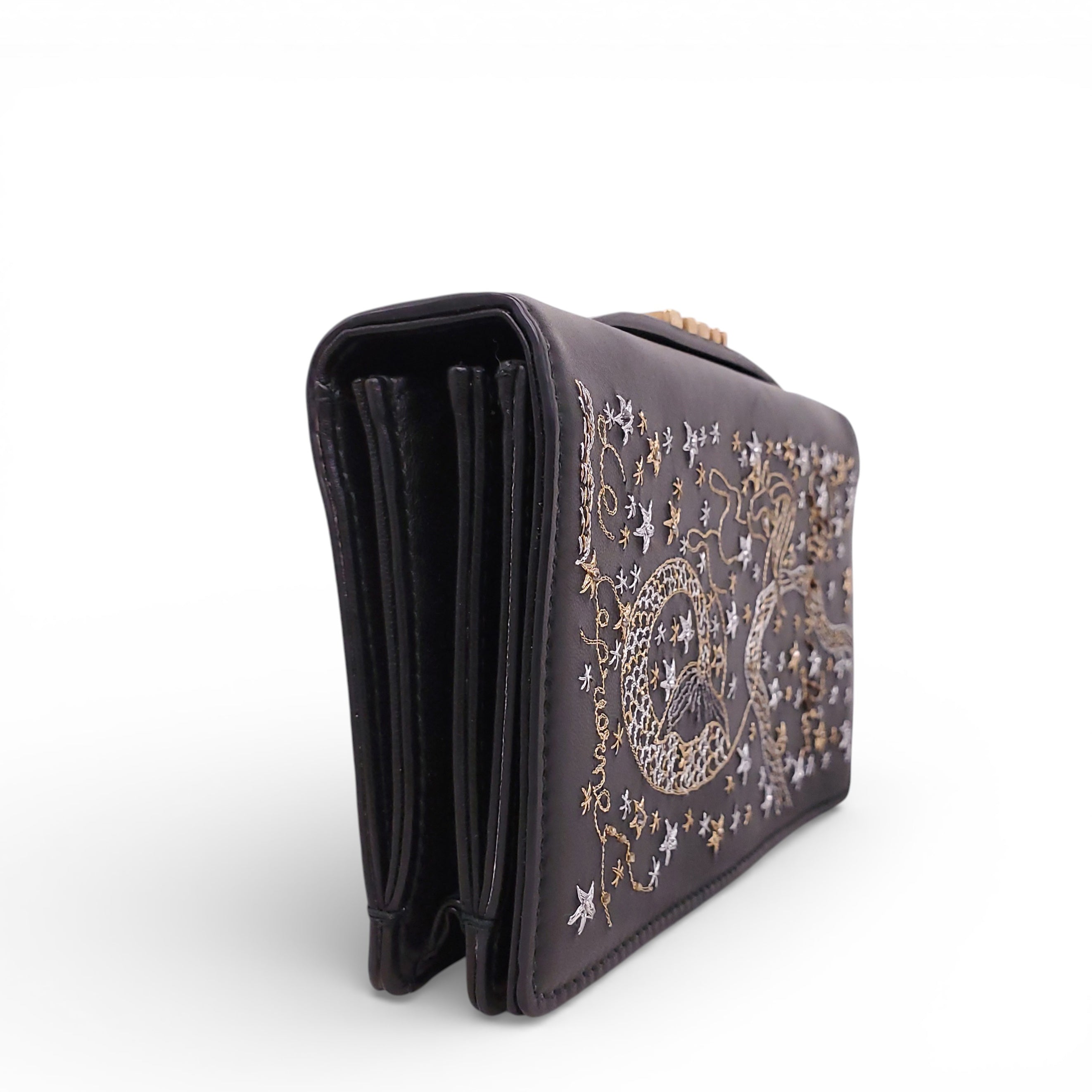 DIOR BLACK LAMBSKIN ZODIAC ARIES CLUTCH