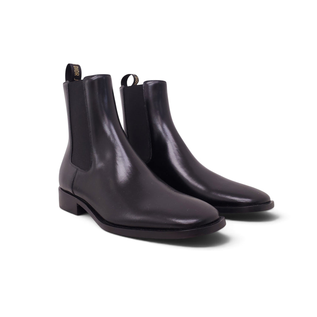 DIOR BLACK LOGO CHELSEA BOOTS - SIZE 37.5