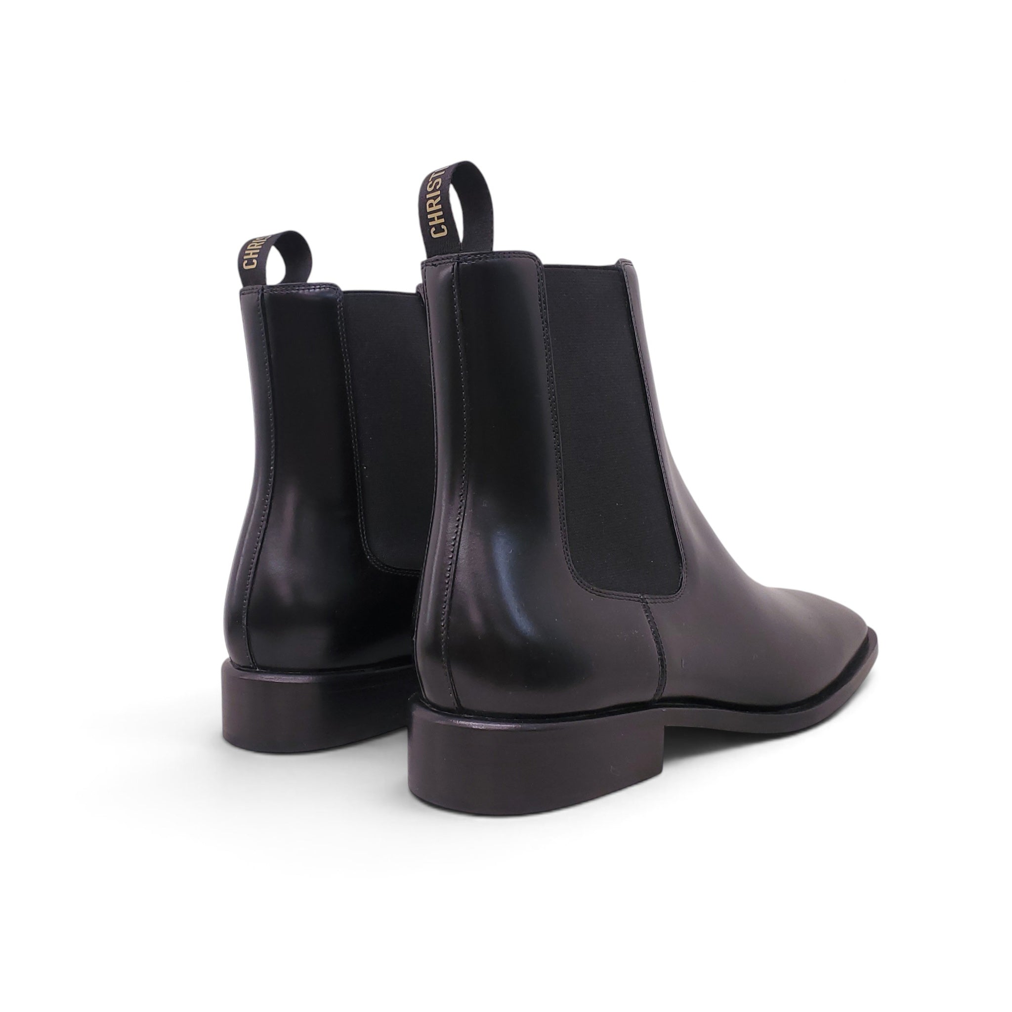 DIOR BLACK LOGO CHELSEA BOOTS - SIZE 37.5