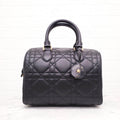 DIOR BLACK MACROCANNAGE CALFSKIN GROOVE 25 BAG