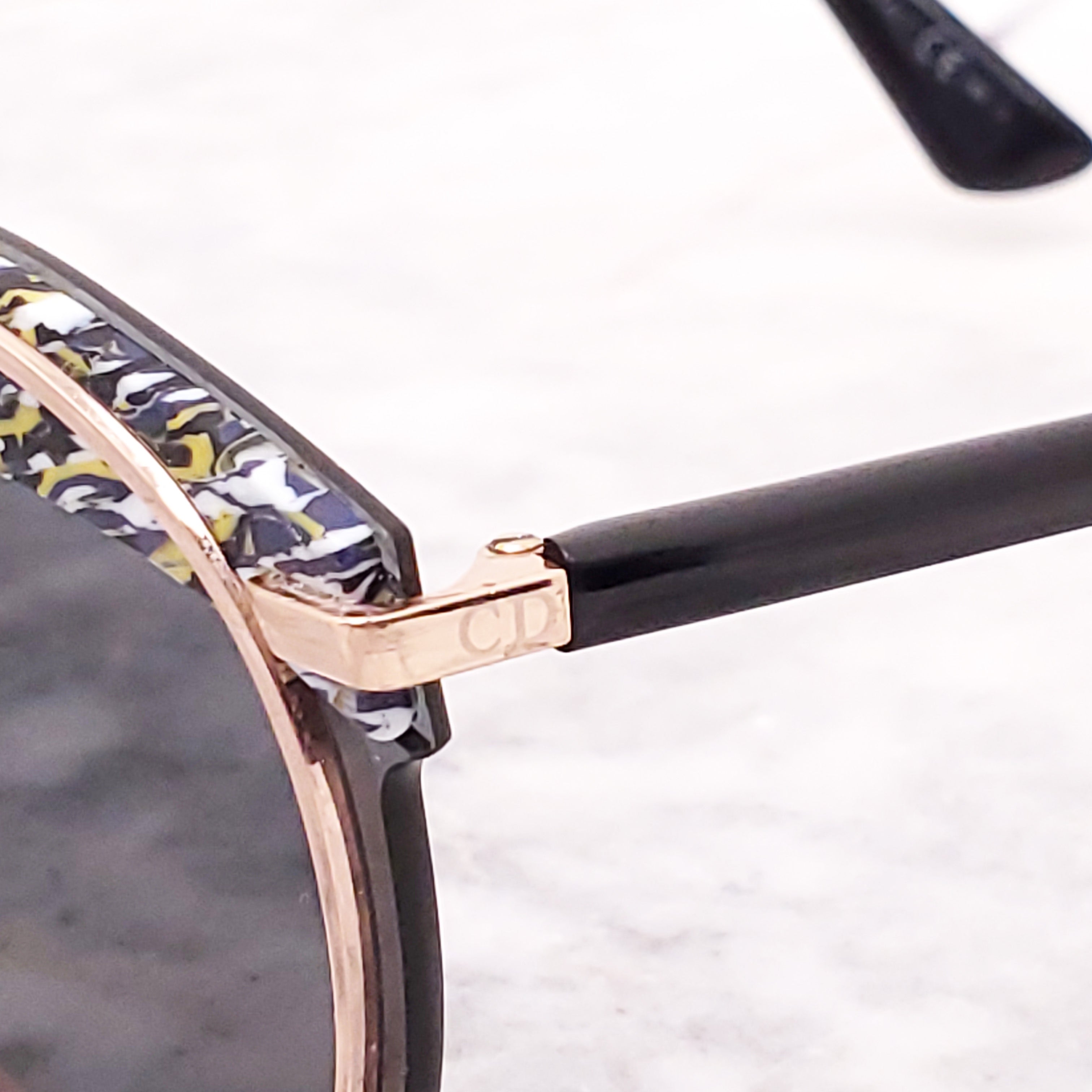 DIOR BLUE AND YELLOW OFFSET SUNGLASSES