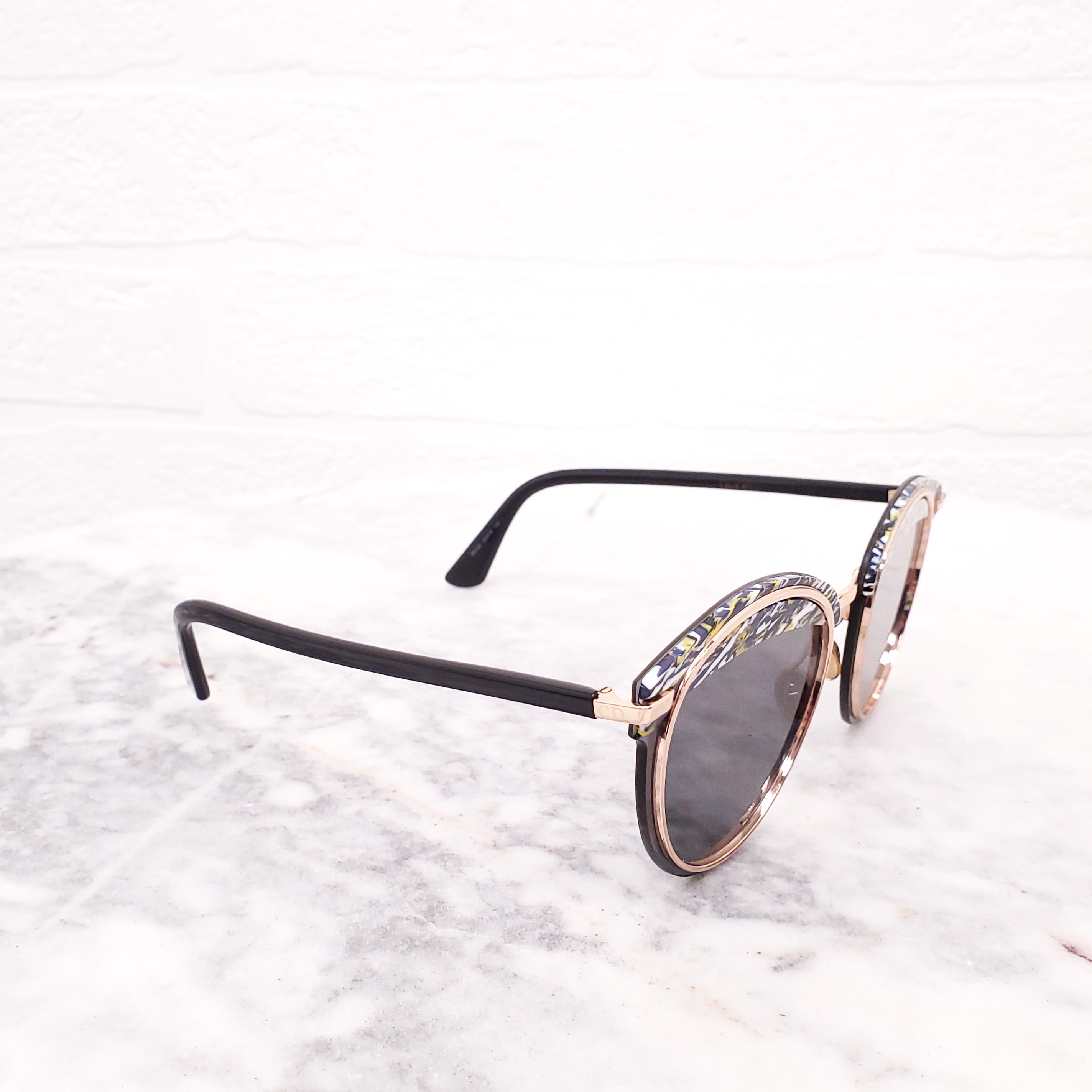 DIOR BLUE AND YELLOW OFFSET SUNGLASSES