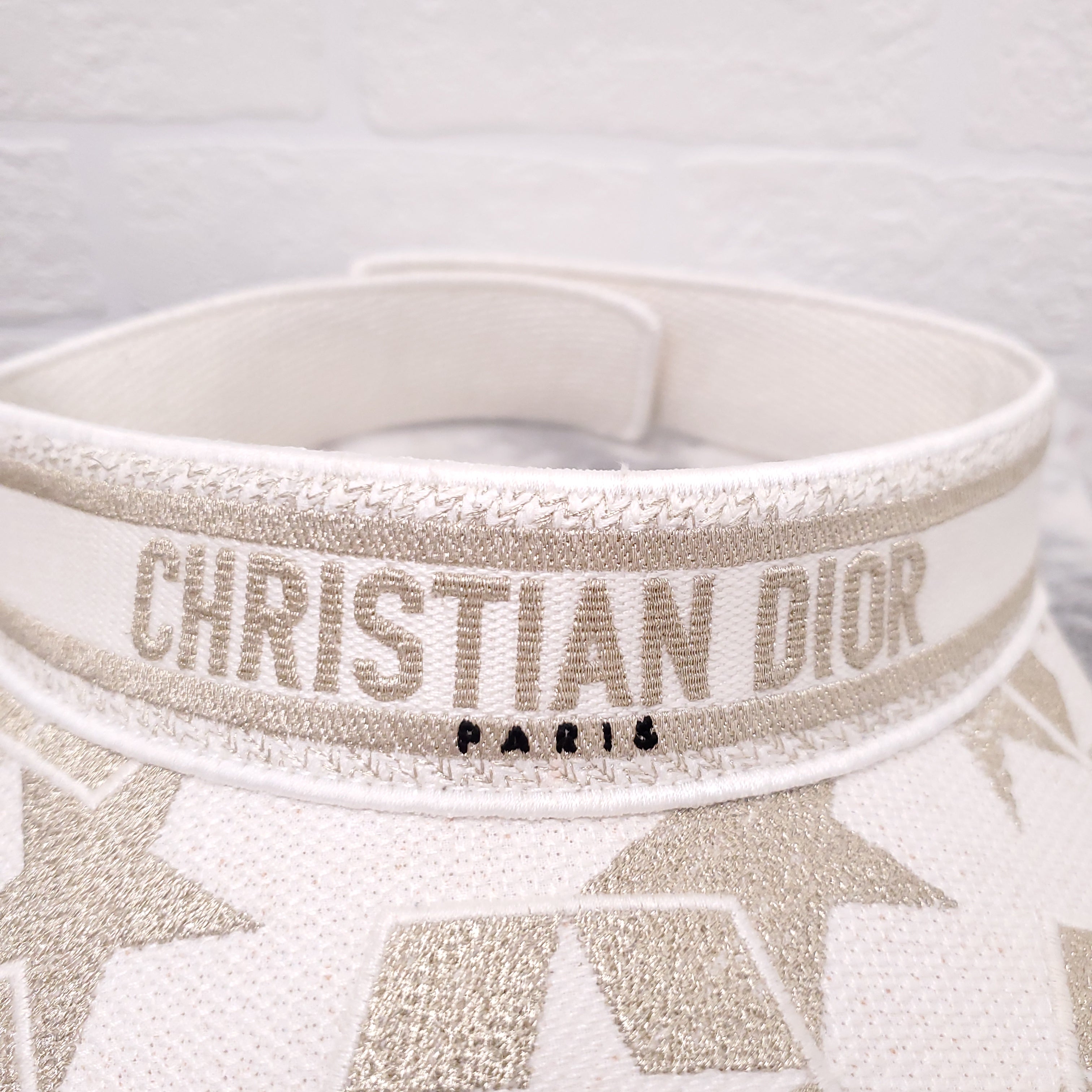 DIOR CREAM CANVAS STAR LOGO VISOR