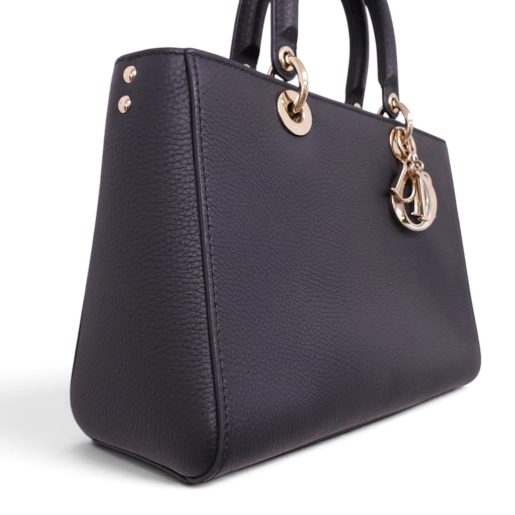 DIOR DIORISSIMO BLACK LEATHER TOTE BAG