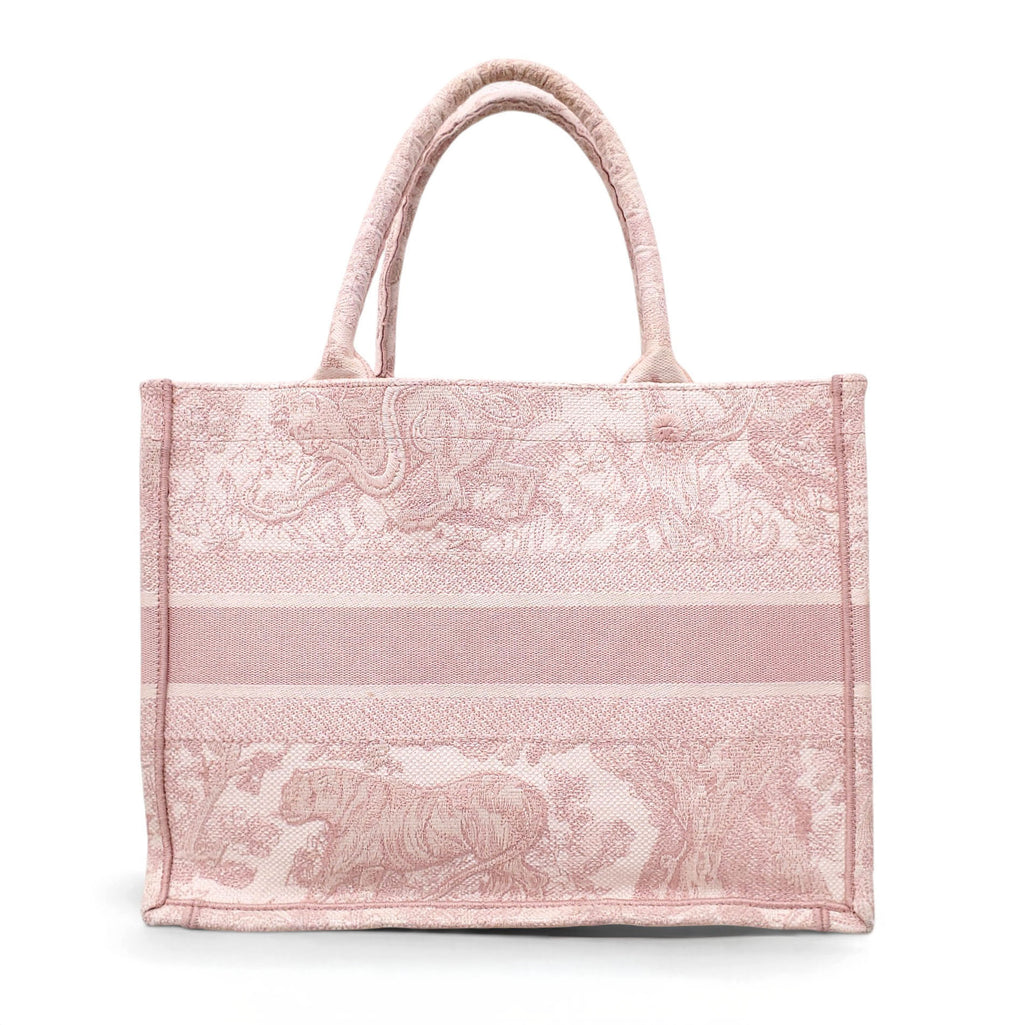 DIOR ECRU AND PINK TOILE DE JOUY BOOK TOTE