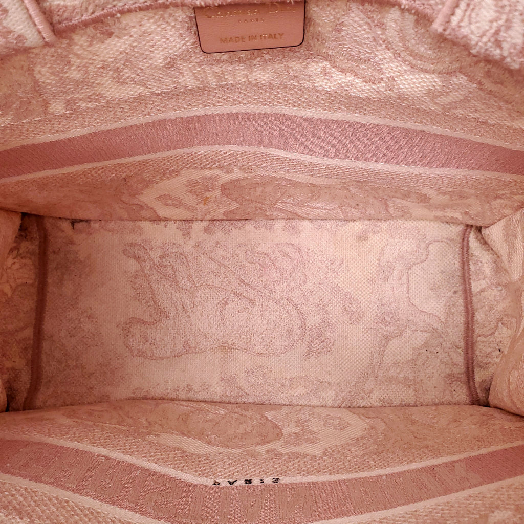 DIOR ECRU AND PINK TOILE DE JOUY BOOK TOTE