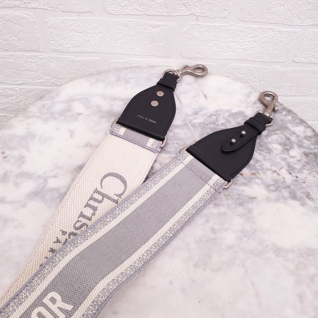 DIOR GREY LOGO PURSE STRAP