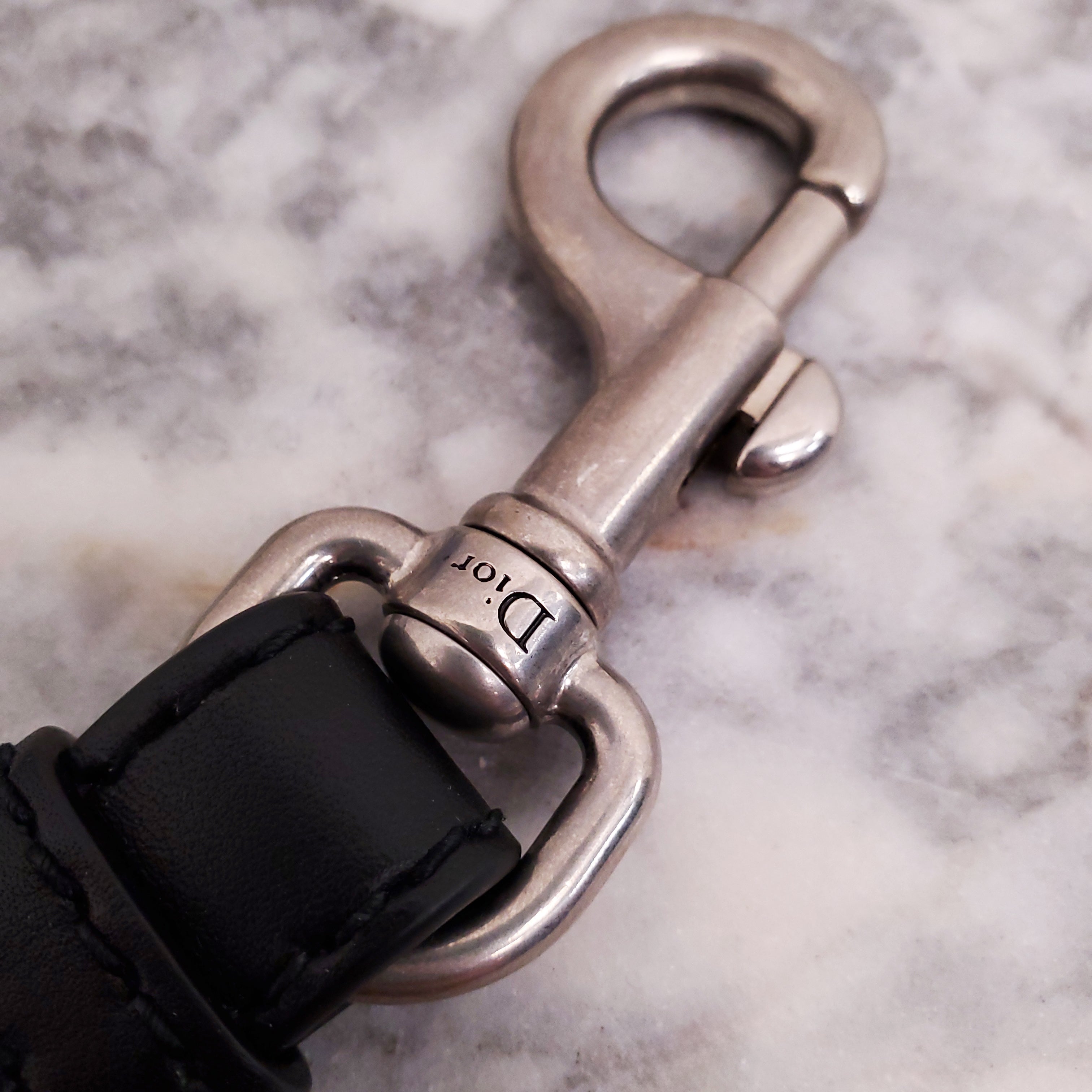 DIOR GREY LOGO PURSE STRAP