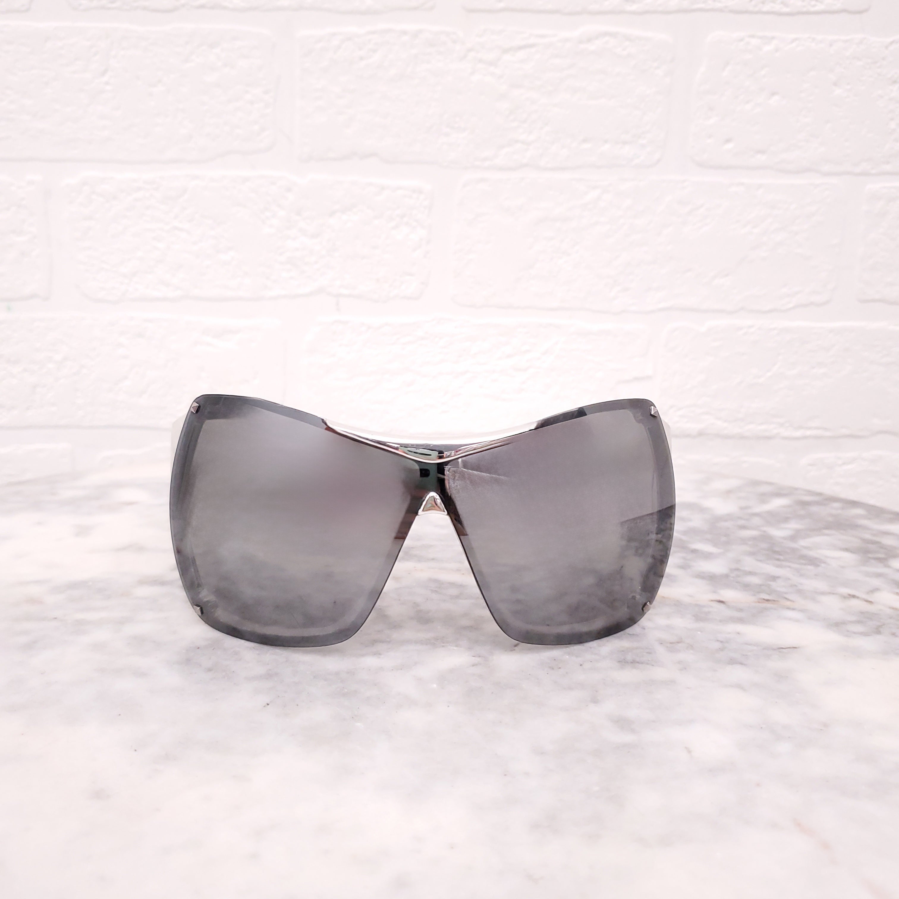 DIOR JOHN GALLIANO 'GAUCHO' SILVER LOGO SUNGLASSES