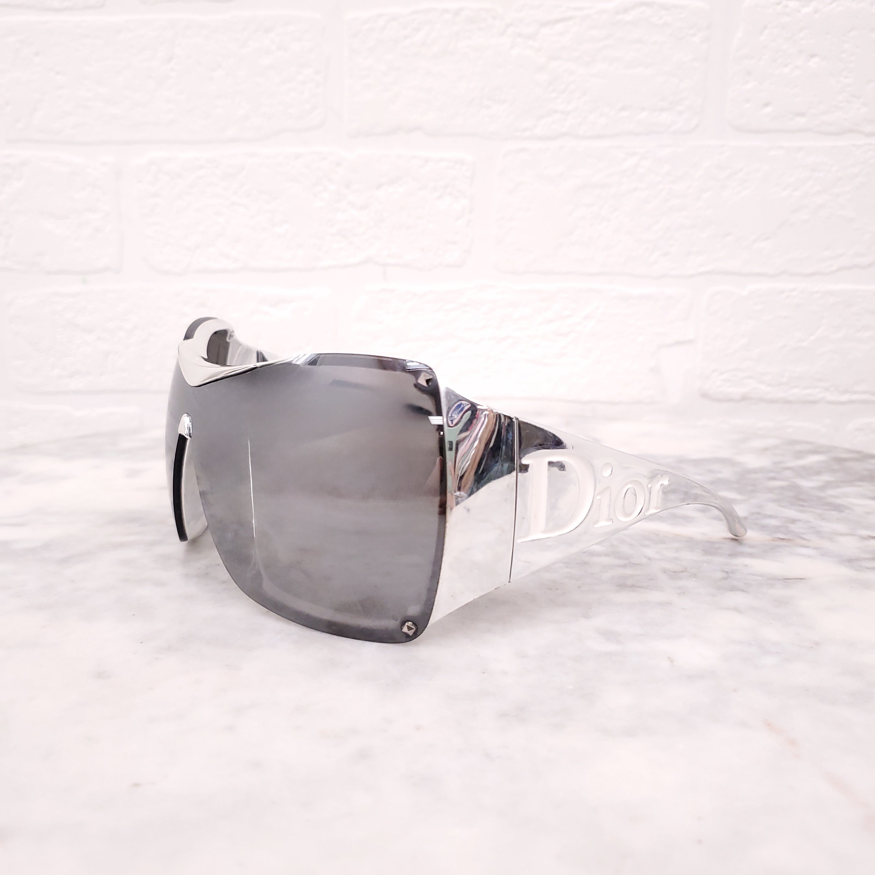 DIOR JOHN GALLIANO 'GAUCHO' SILVER LOGO SUNGLASSES
