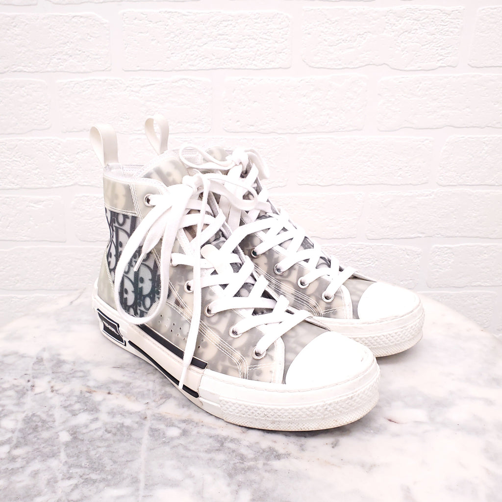 DIOR LOGO HIGHTOP SNEAKERS - SIZE 38