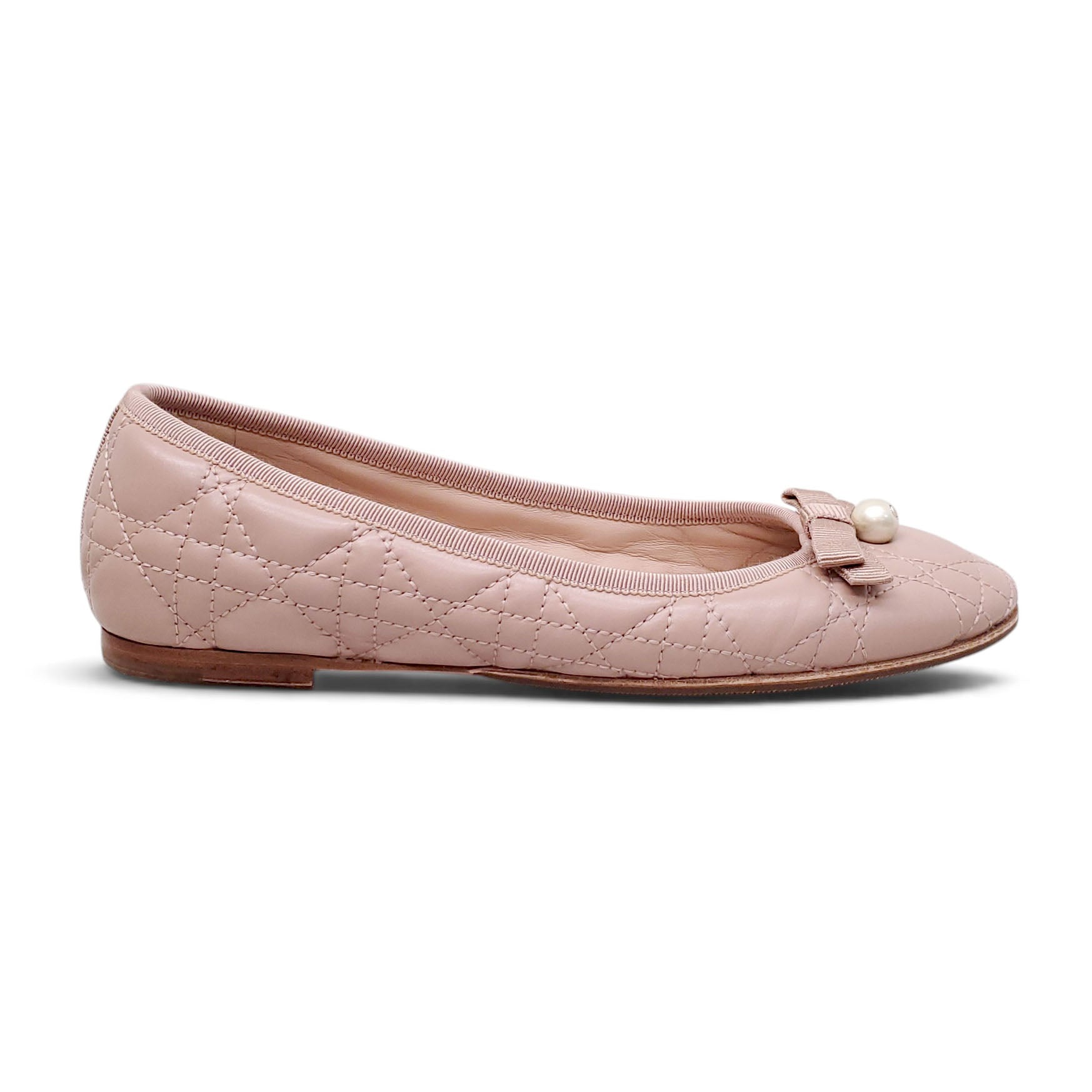DIOR PINK LEATHER FLATS - SIZE 35