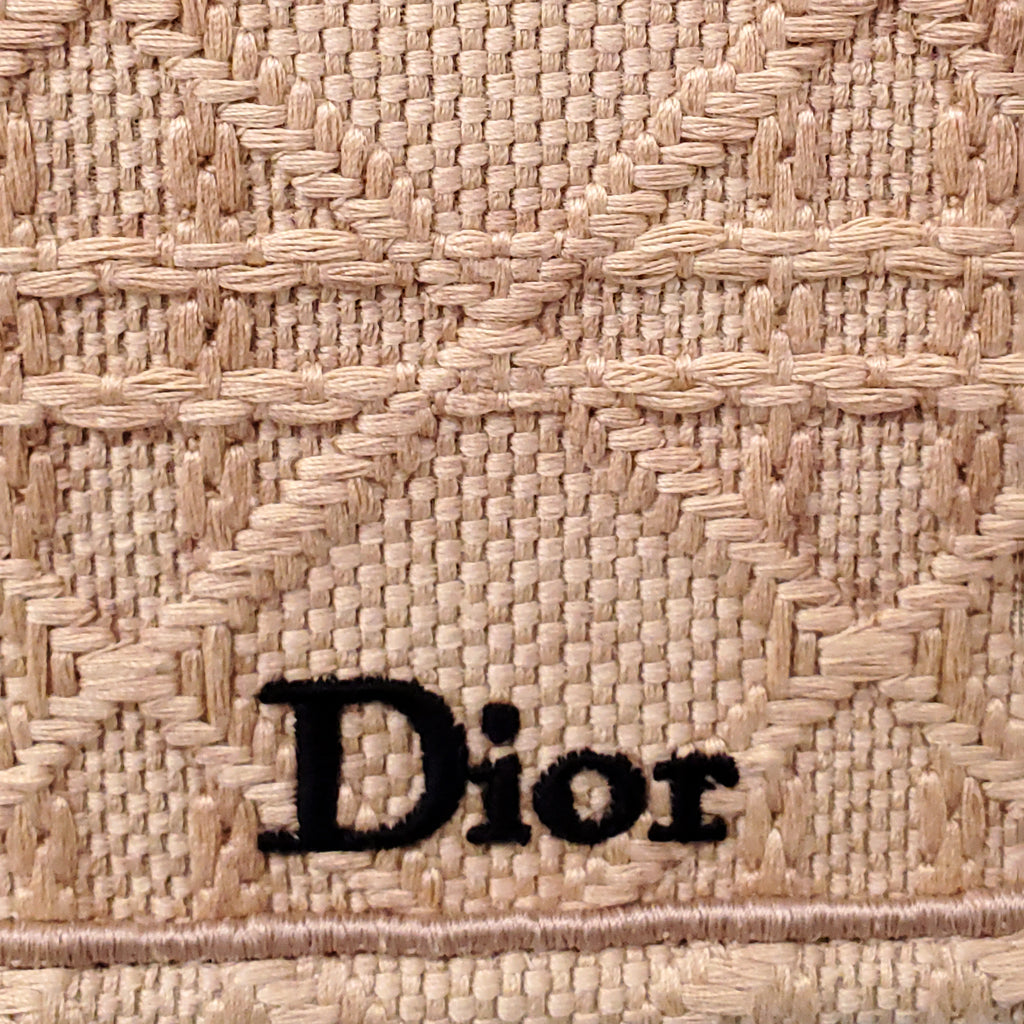 DIOR RAFFIA CANNAGE NATURAL BOOK MINI TOTE