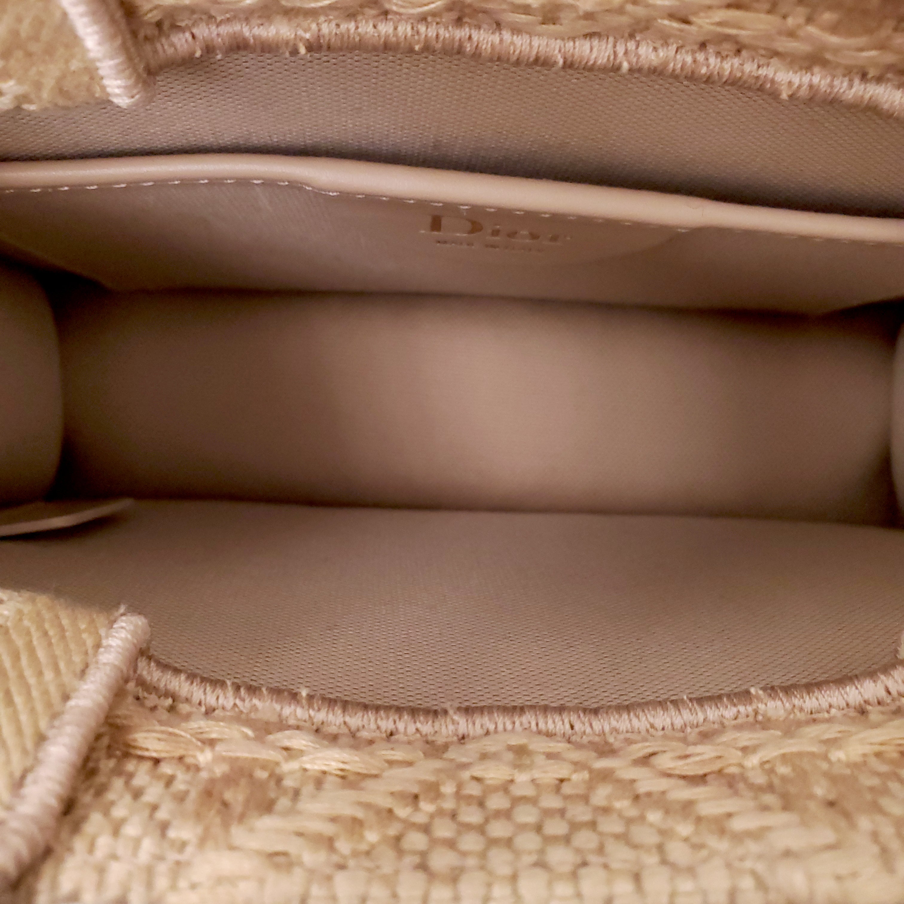 DIOR RAFFIA CANNAGE NATURAL BOOK MINI TOTE