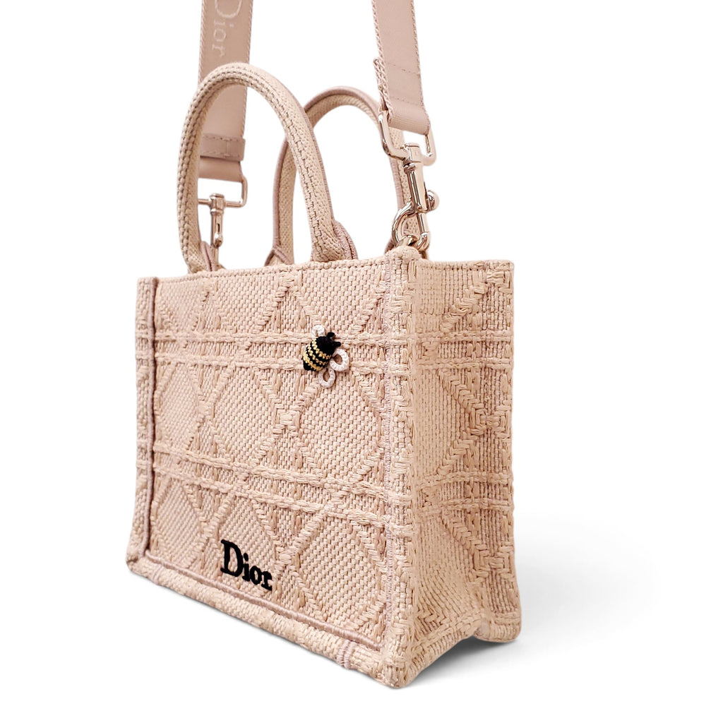 DIOR RAFFIA CANNAGE NATURAL BOOK MINI TOTE