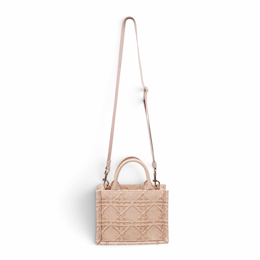 DIOR RAFFIA CANNAGE NATURAL BOOK MINI TOTE