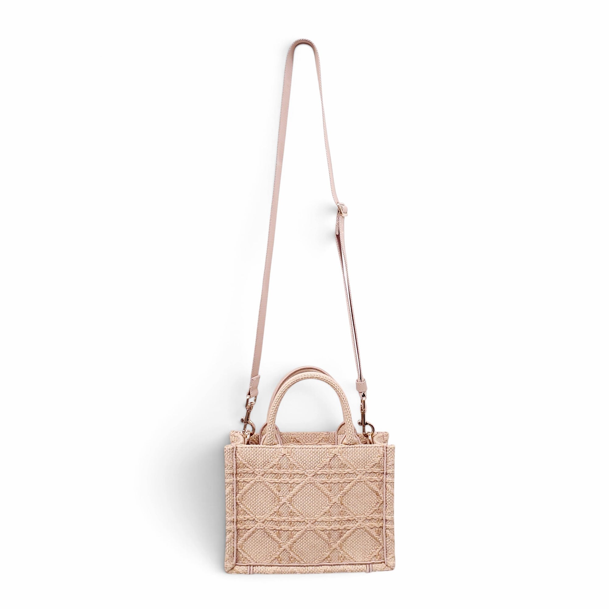 DIOR RAFFIA CANNAGE NATURAL BOOK MINI TOTE
